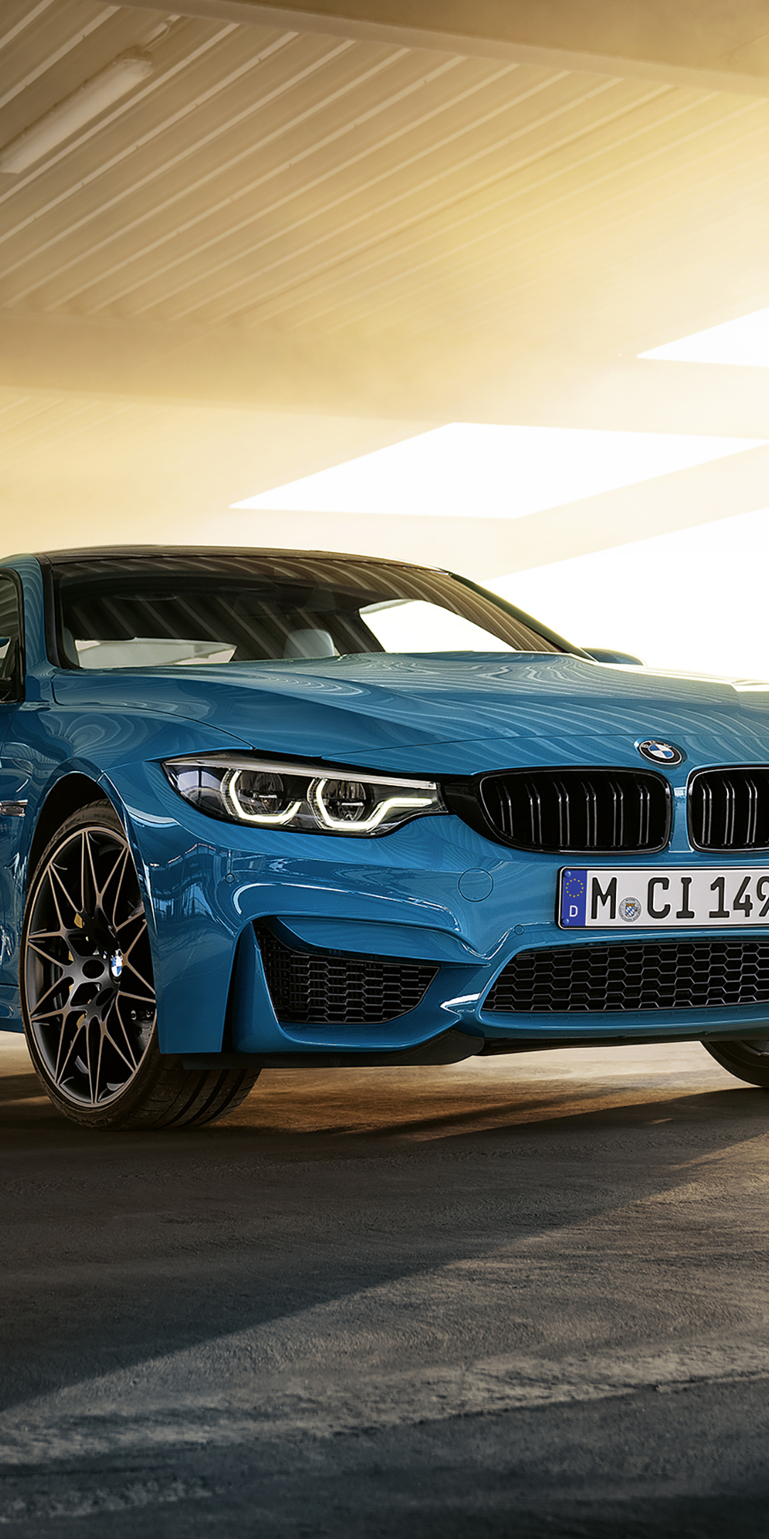 BMW M4 Coupe Heritage Edition, blue car, 2019, 1080x2160 wallpaper