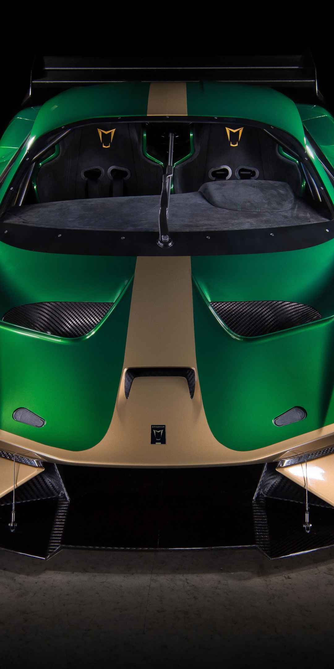 Green, super-car, Brabham BT62, 2018, 1080x2160 wallpaper