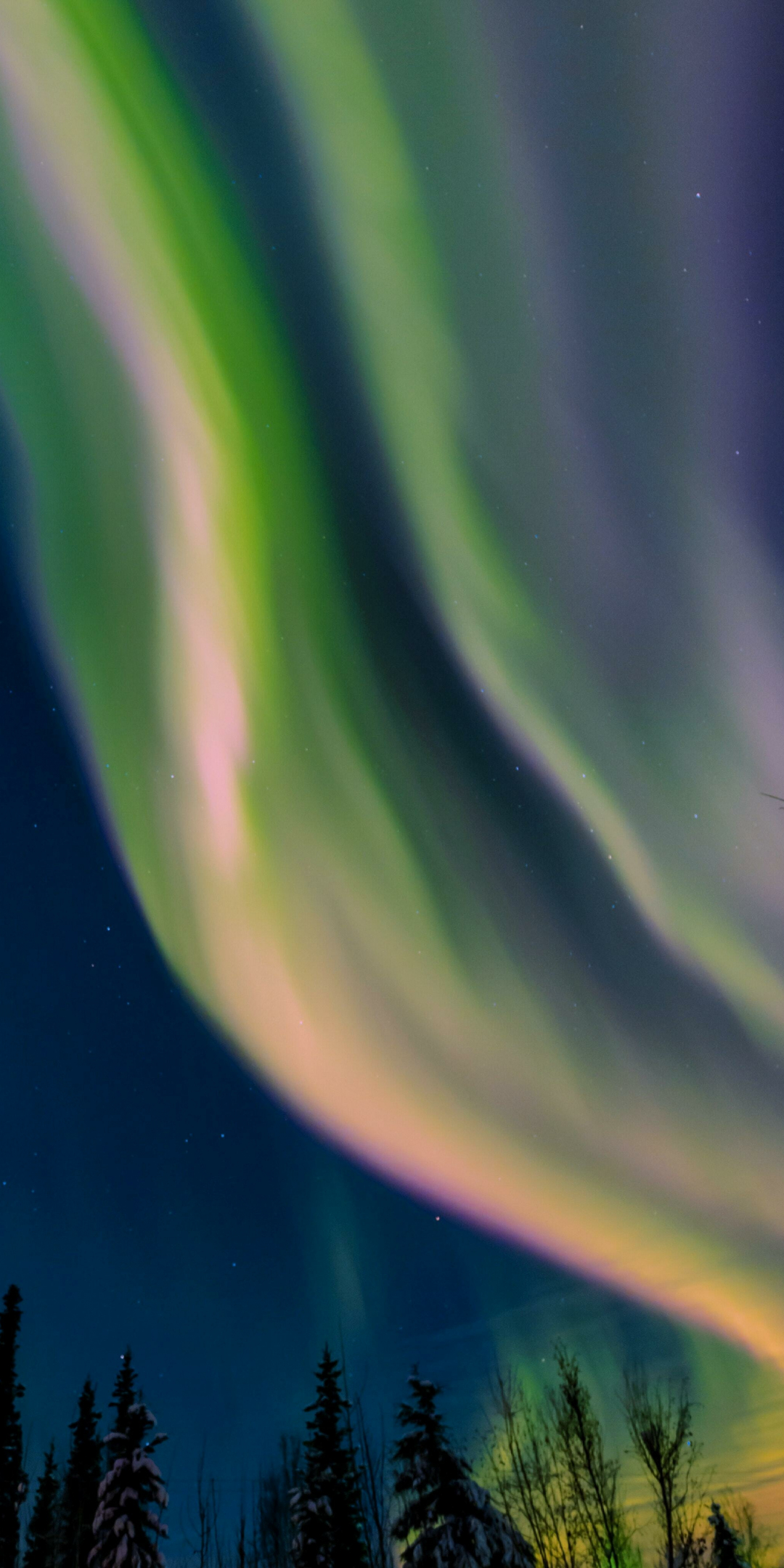Green Aurora, night, sky, nature, 1080x2160 wallpaper