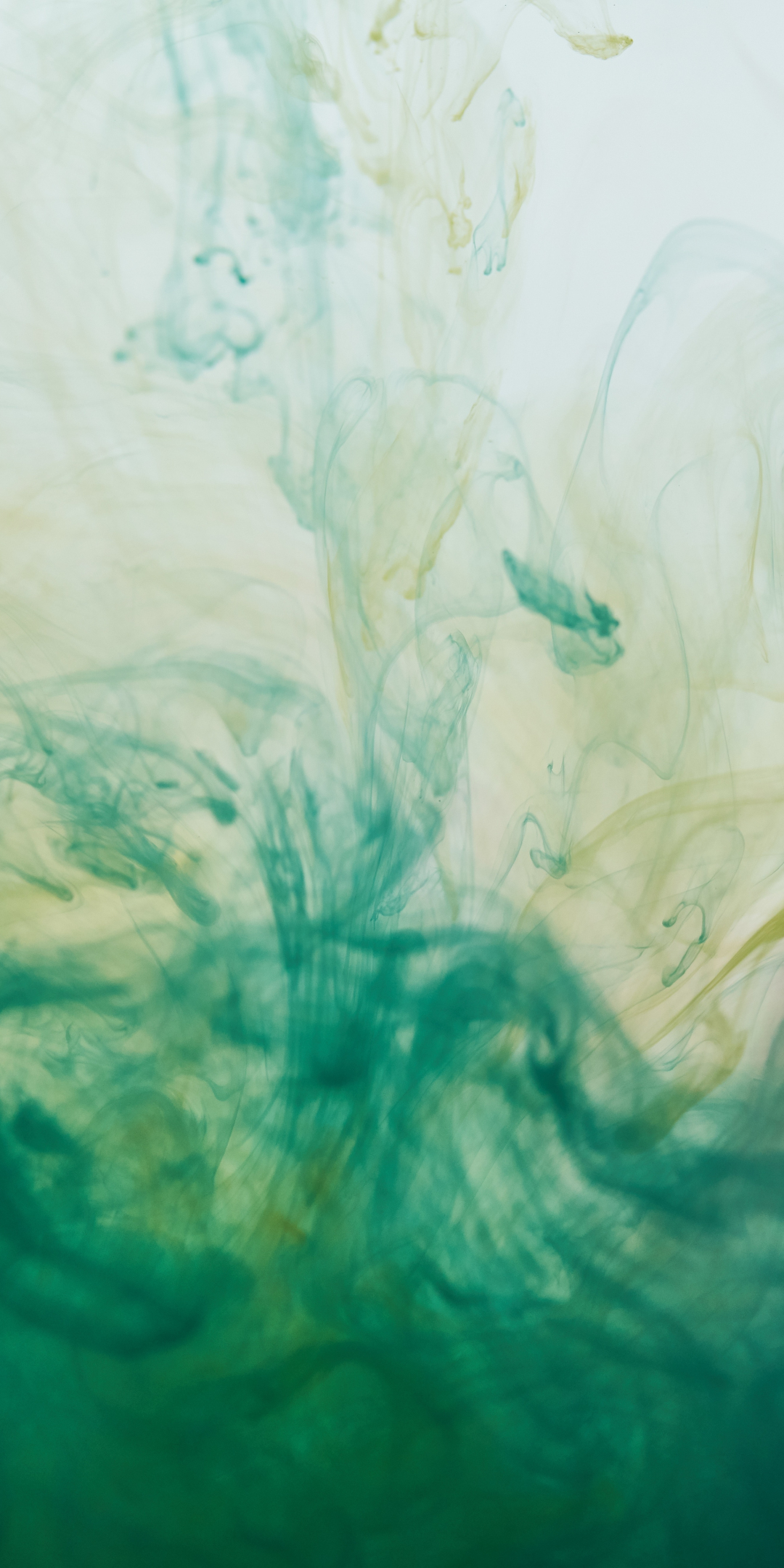 Abstract, green ink, dipping, close up, 1080x2160 wallpaper