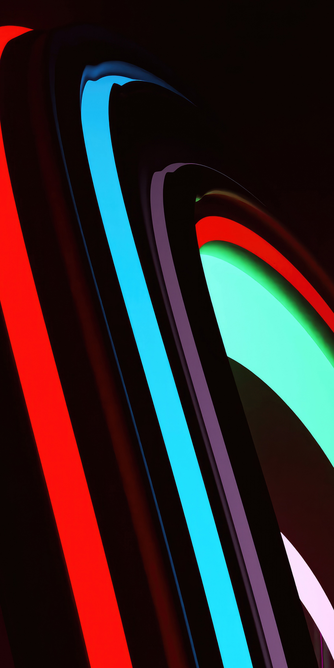 Neon shape, stirpes and lines curvy and colorful, abstract, 1080x2160 wallpaper