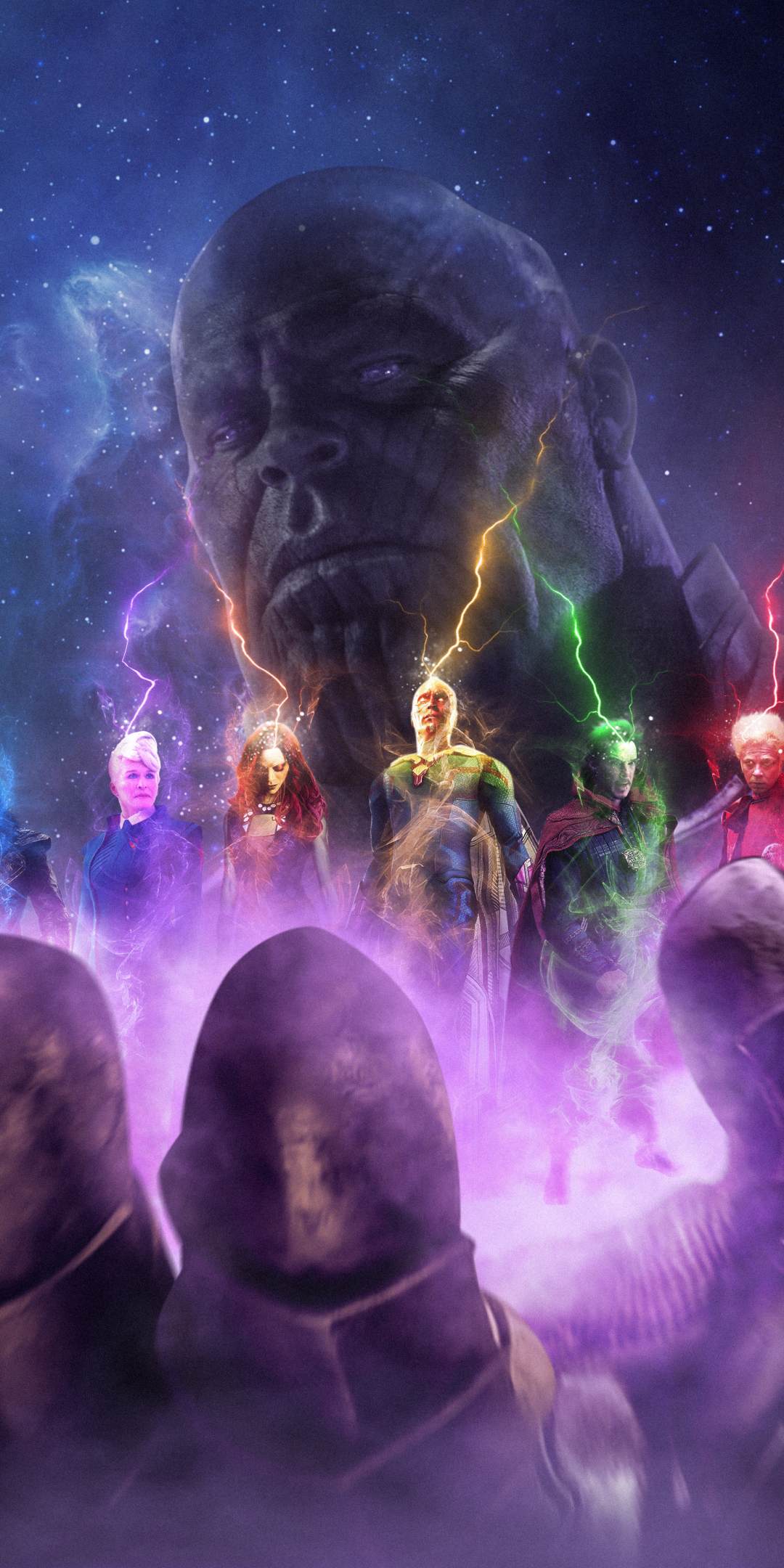 Thanos, Avengers: Infinity War, fan art, 1080x2160 wallpaper
