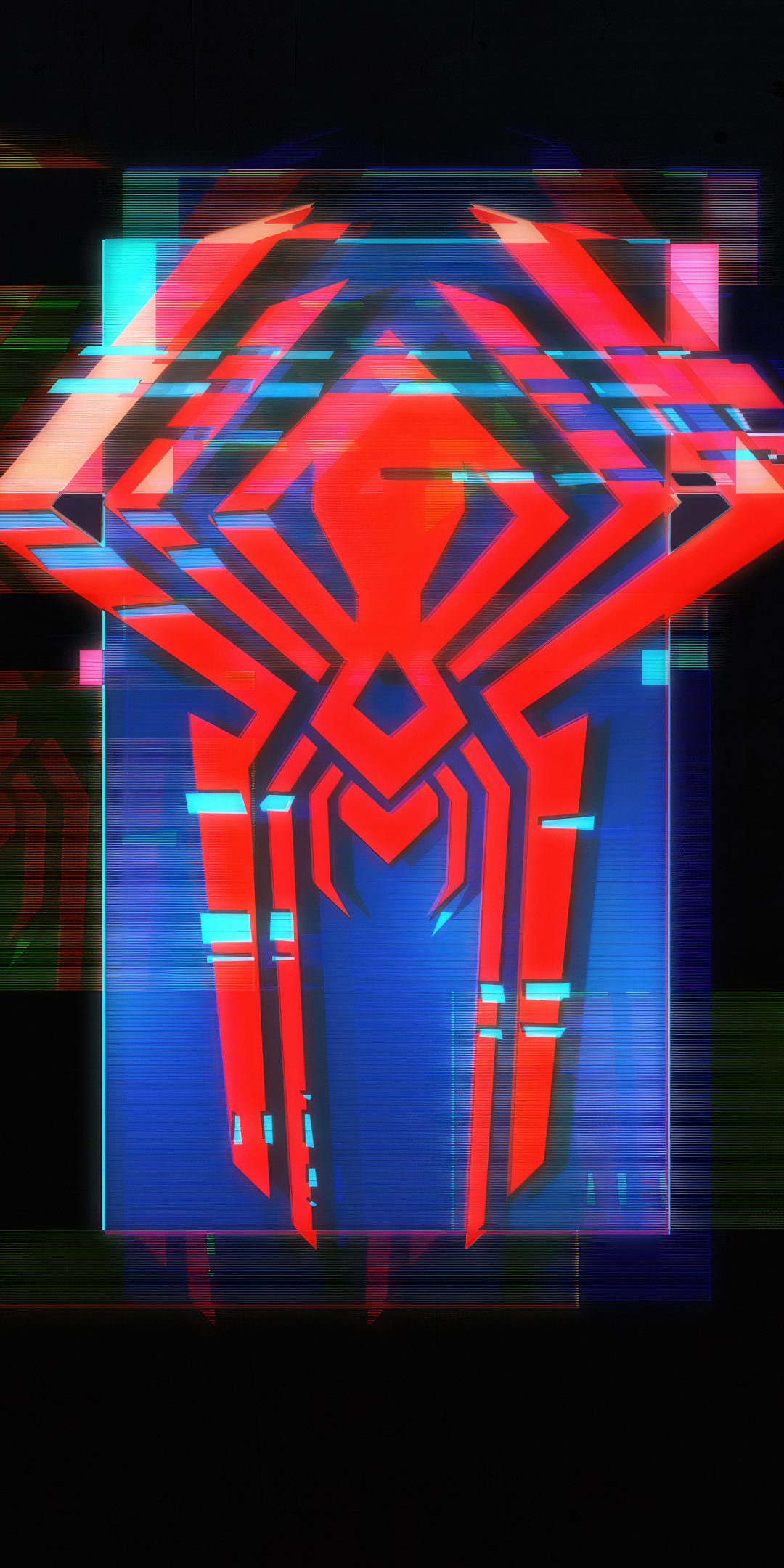Spider-man 2099's logo, dark art, 1080x2160 wallpaper