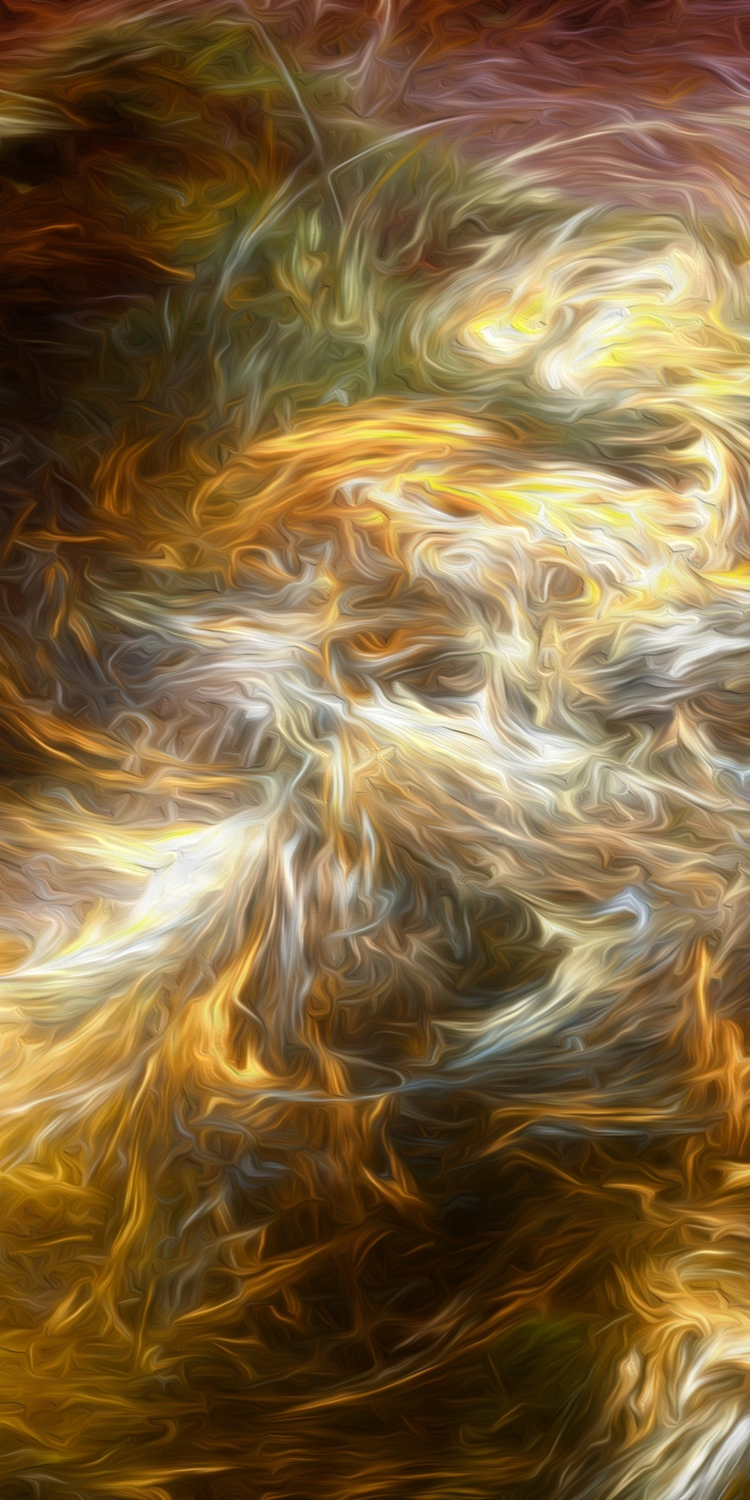 Fractal, explosion, clouds, digital art, 1080x2160 wallpaper