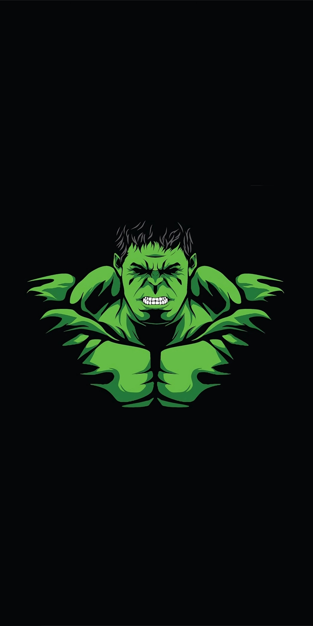 Hulk, angry green guy, minimal, 1080x2160 wallpaper