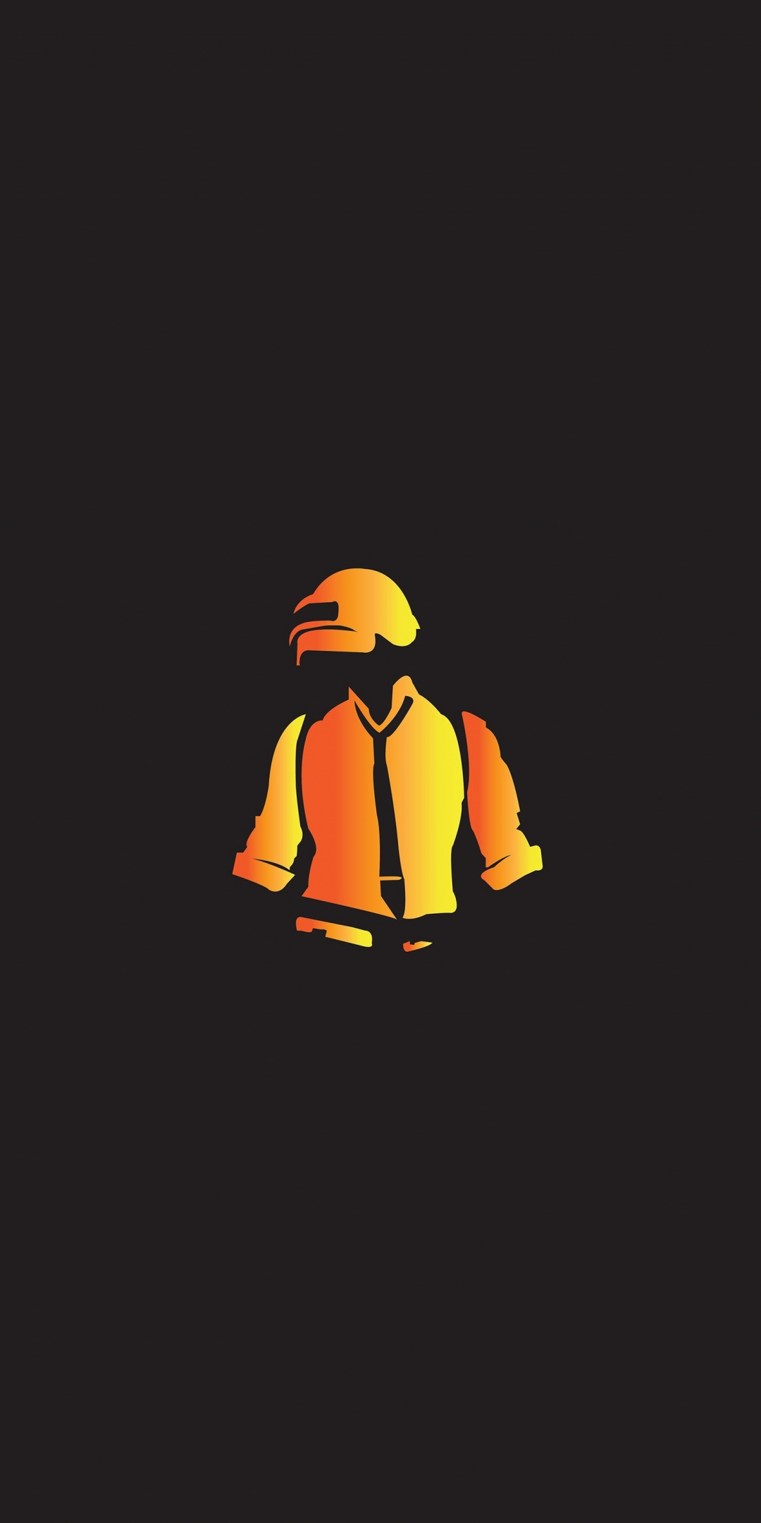 Minimal, PUBG, yellow, helmet guy, art, 1080x2160 wallpaper