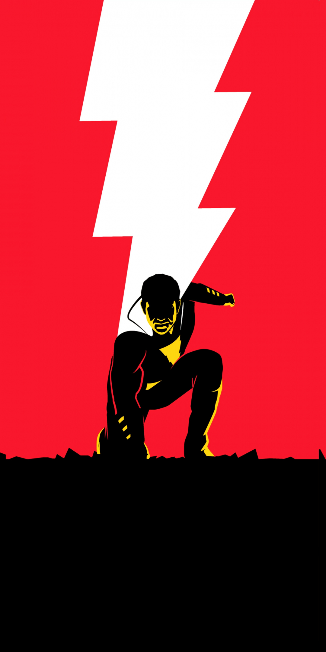 Shazam!, DC heroes, minimal, 1080x2160 wallpaper