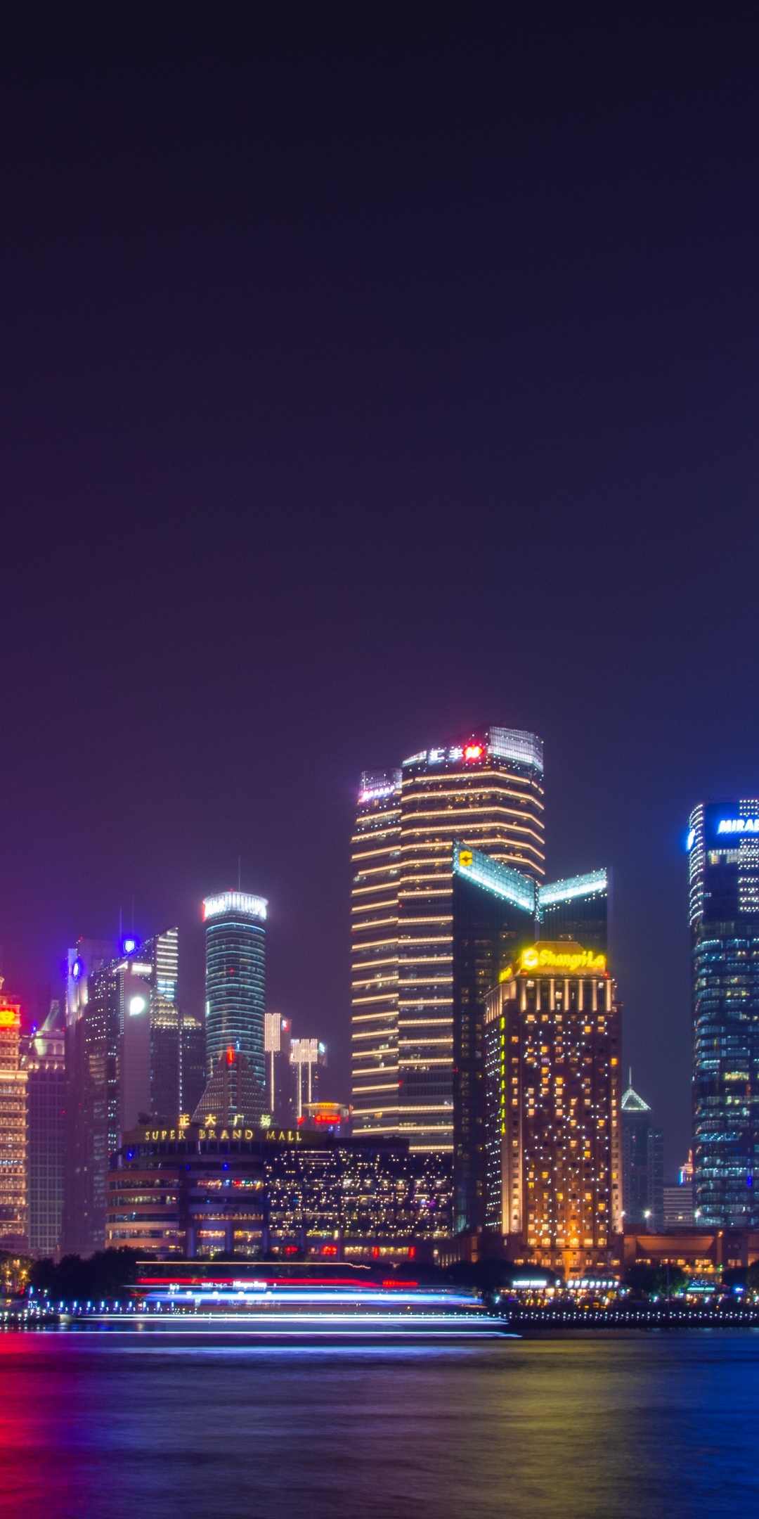 Shanghai, cityscape, night, beautiful, buildings, 1080x2160 wallpaper