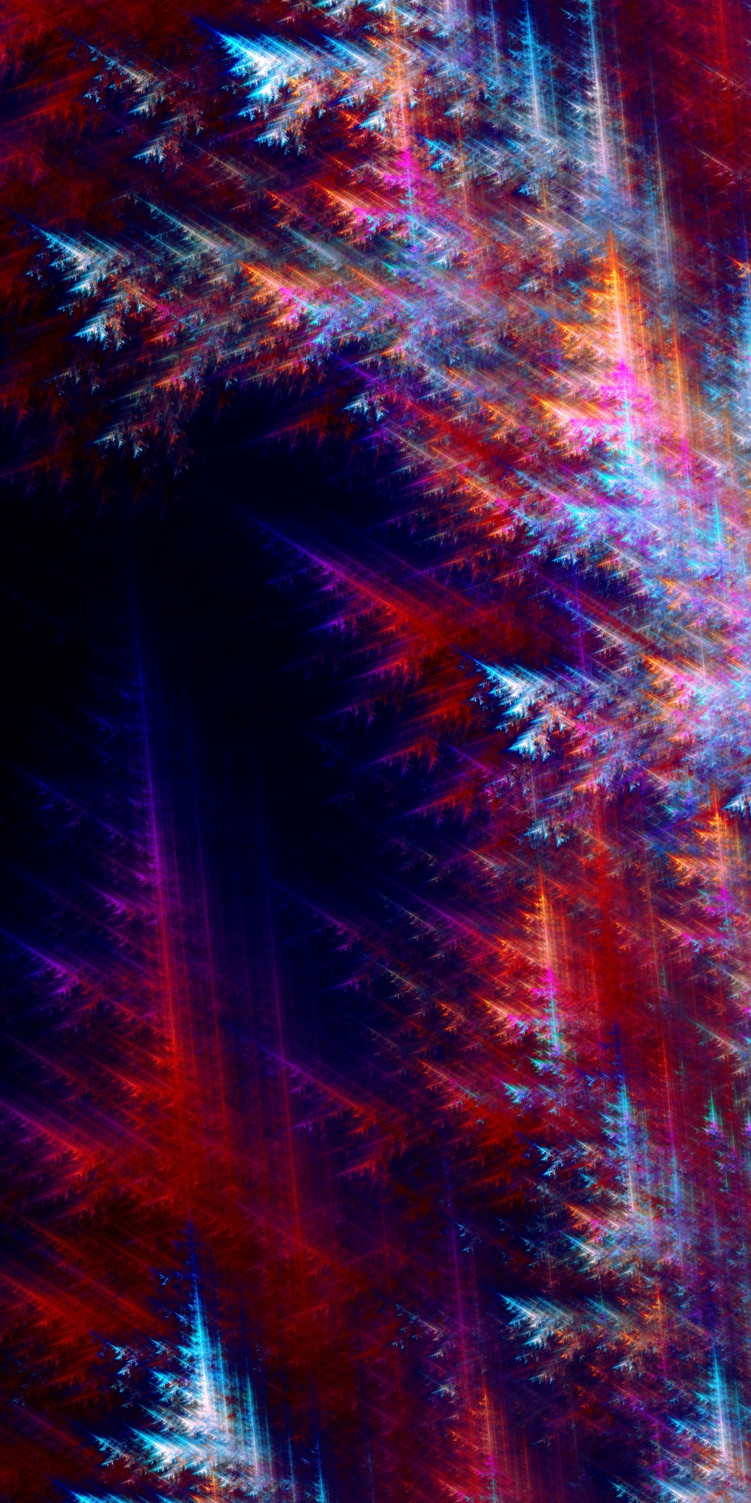 Fractal, colorful, blur, digital art, 1080x2160 wallpaper
