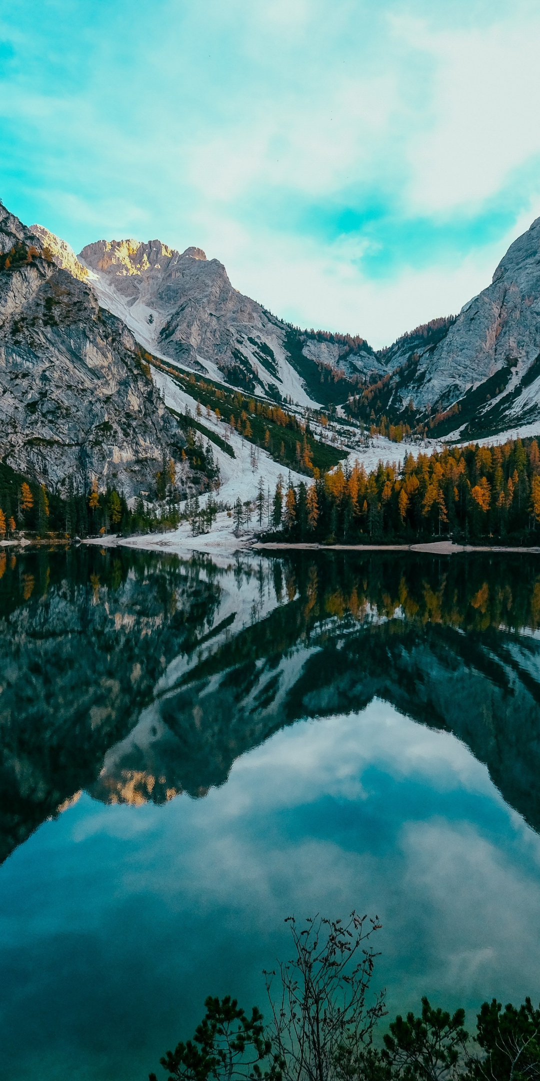 Lake, nature, mountains, reflections, 1080x2160 wallpaper