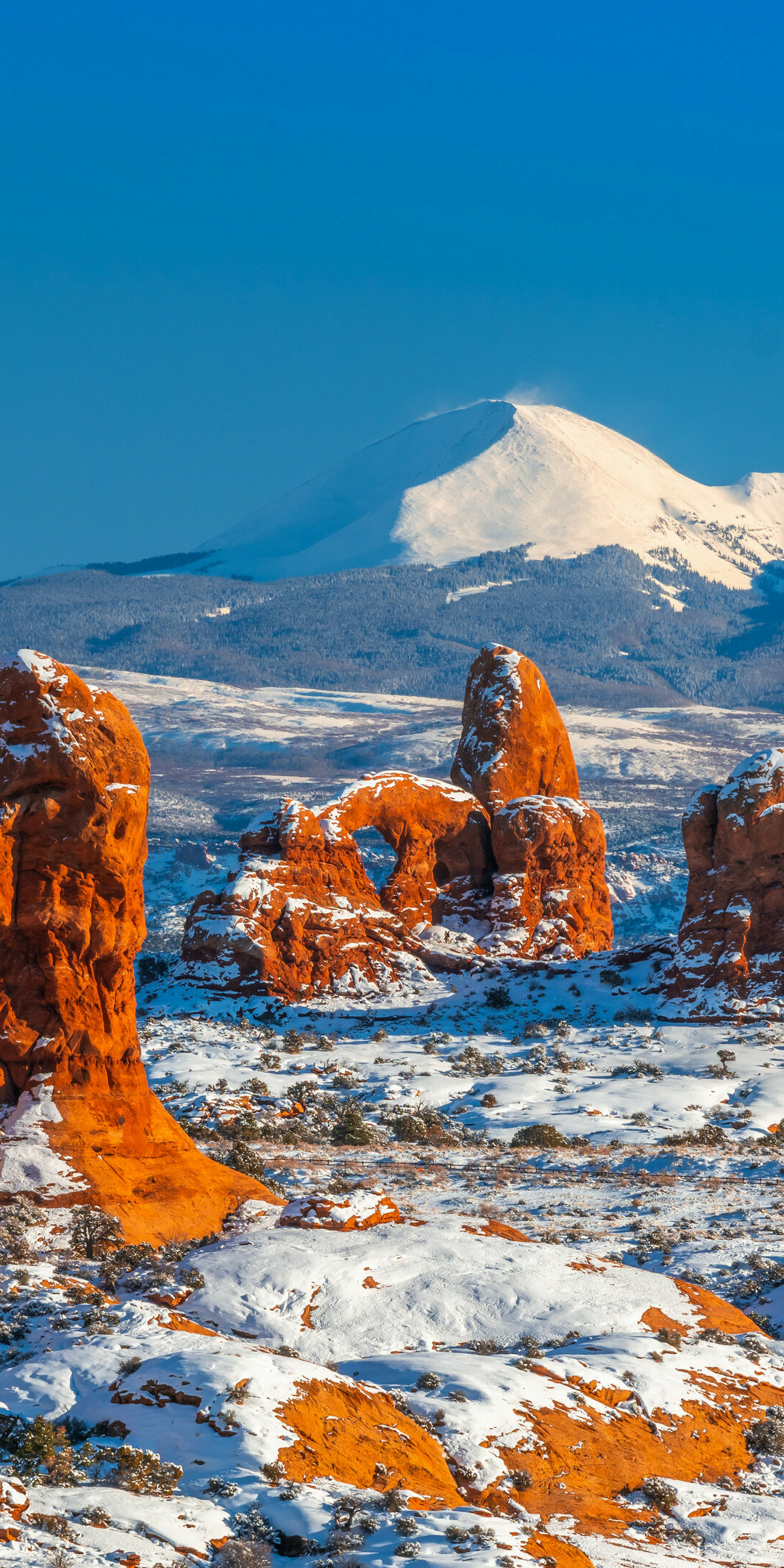 Winter day, rocky cliffs, snow coverd, landscae, 1080x2160 wallpaper