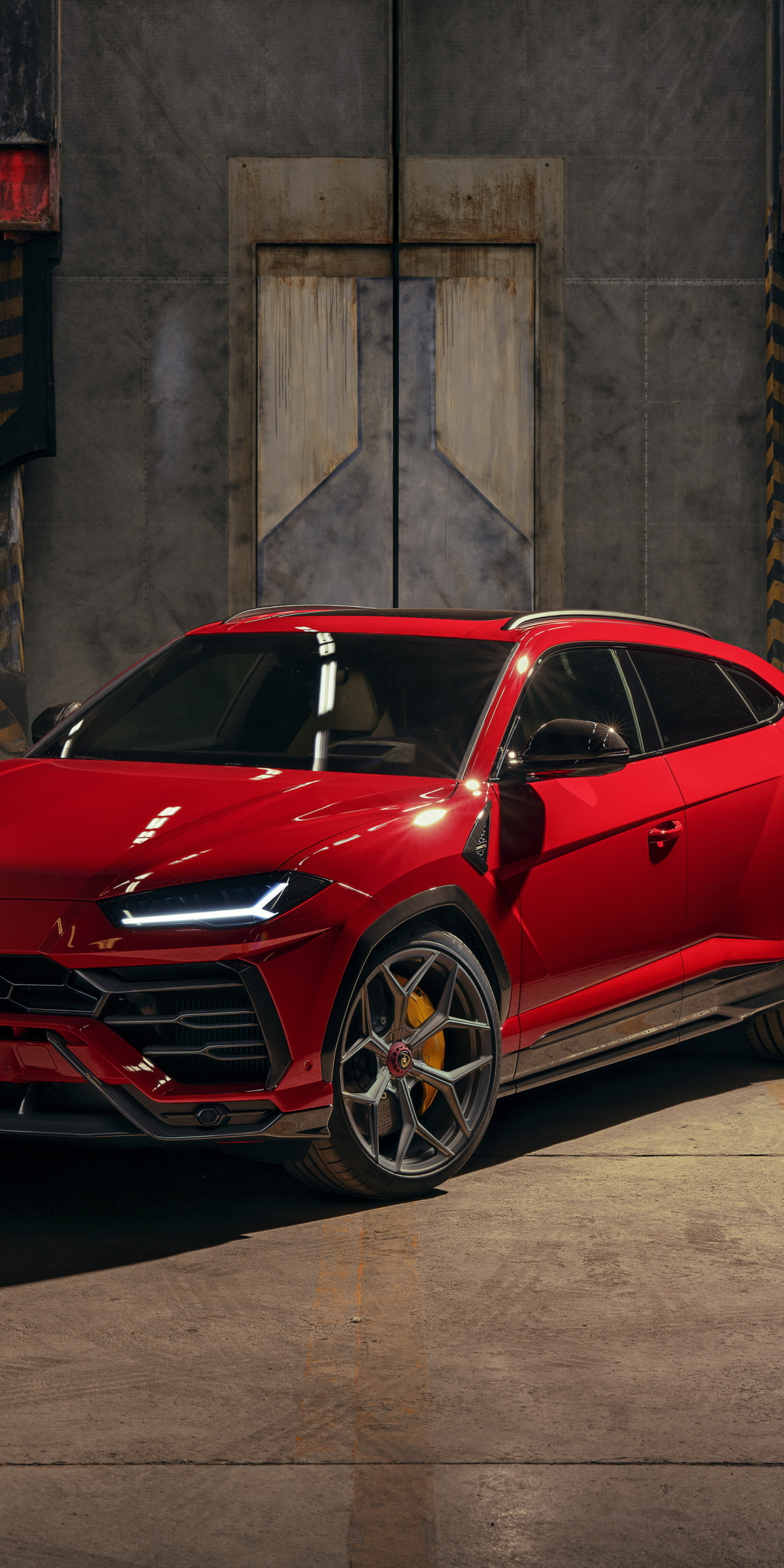 2019 car, red car, Lamborghini Urus, 1080x2160 wallpaper