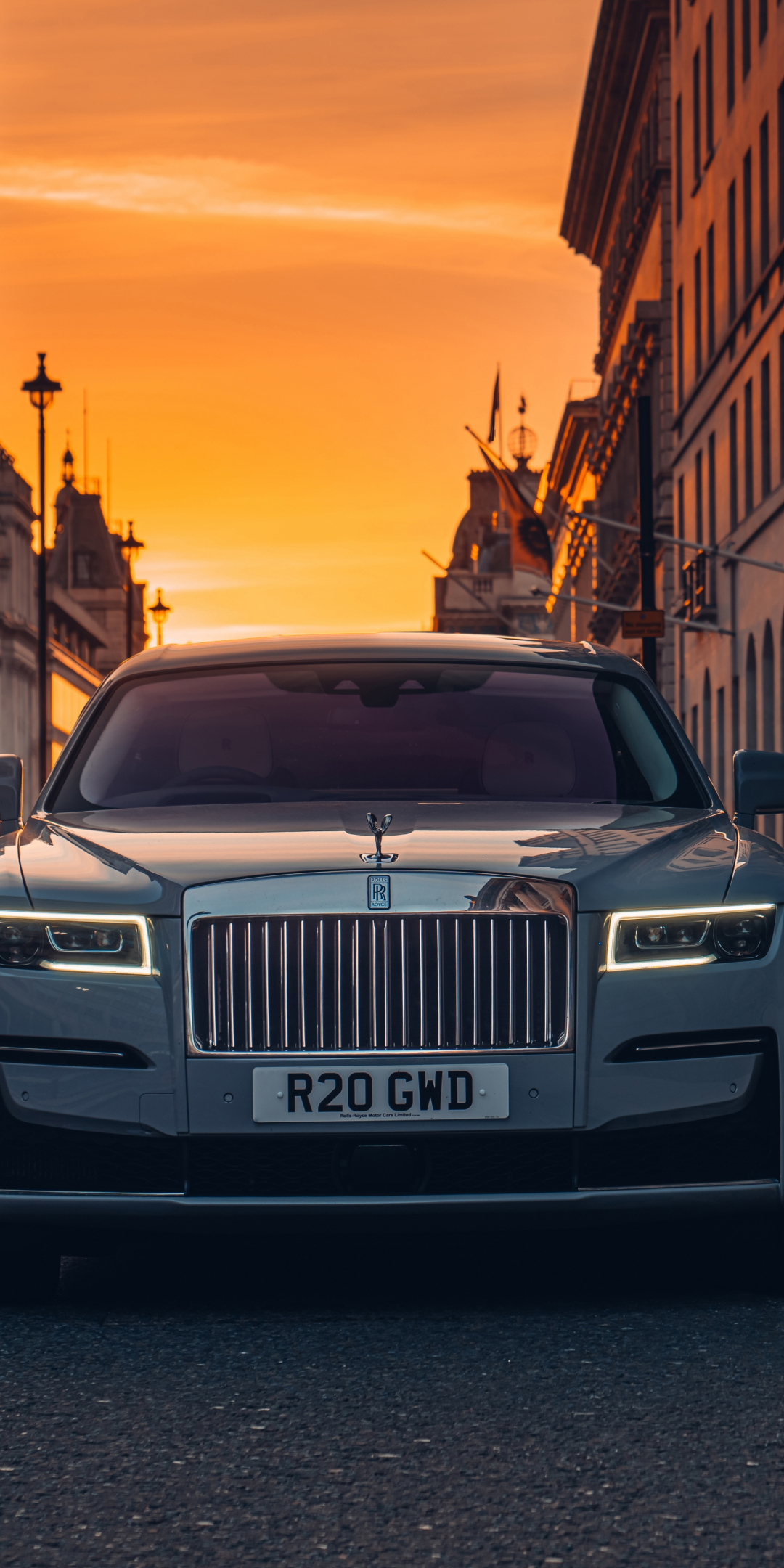 Rolls-Royce Ghost, luxurious car, front-view, 1080x2160 wallpaper
