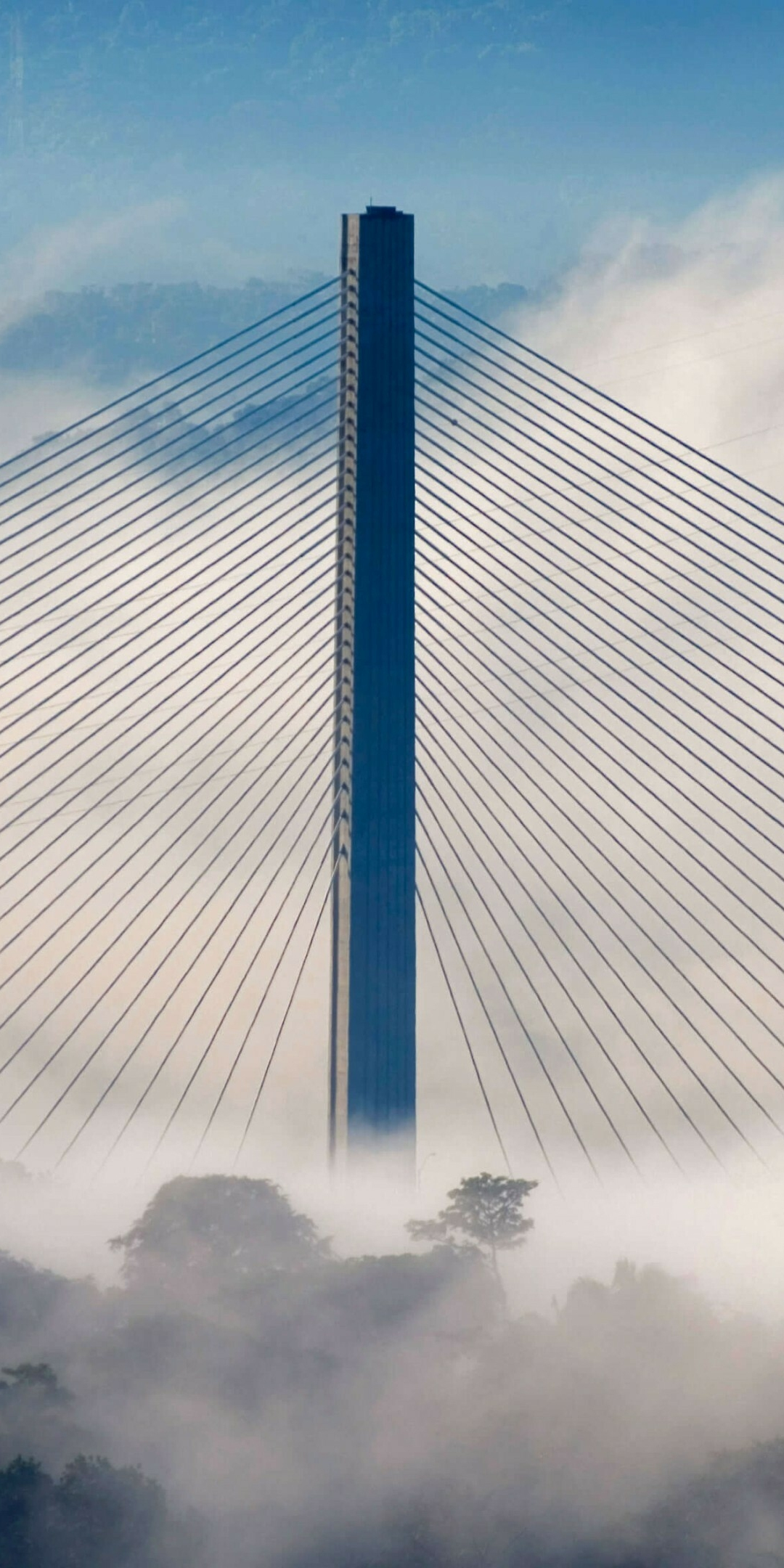 Puente Centenario, Centennial bridge, Panama, Sky, clouds, modern architecture, 1080x2160 wallpaper