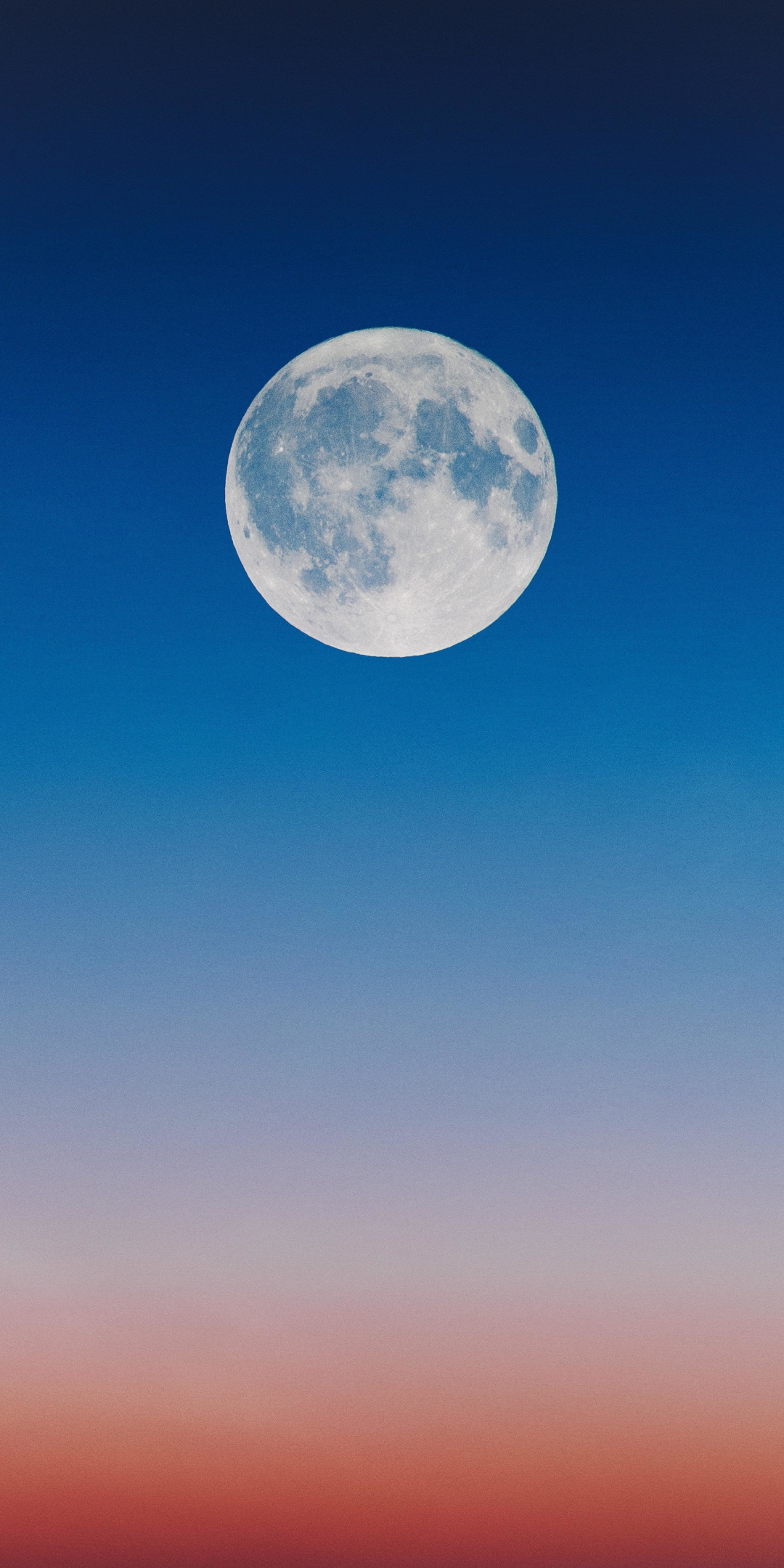 Minimal, moon, sunset, nature, blue sky, 1080x2160 wallpaper