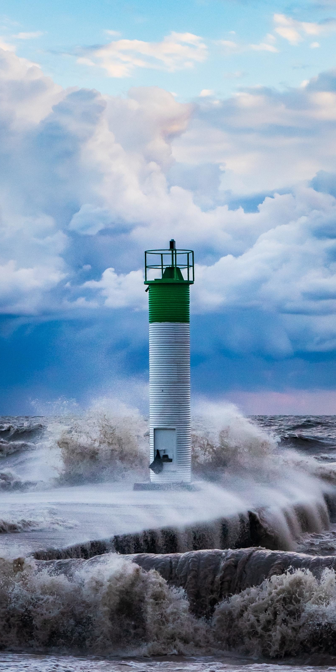 Coast, lighthouse, 1080x2160 wallpaper