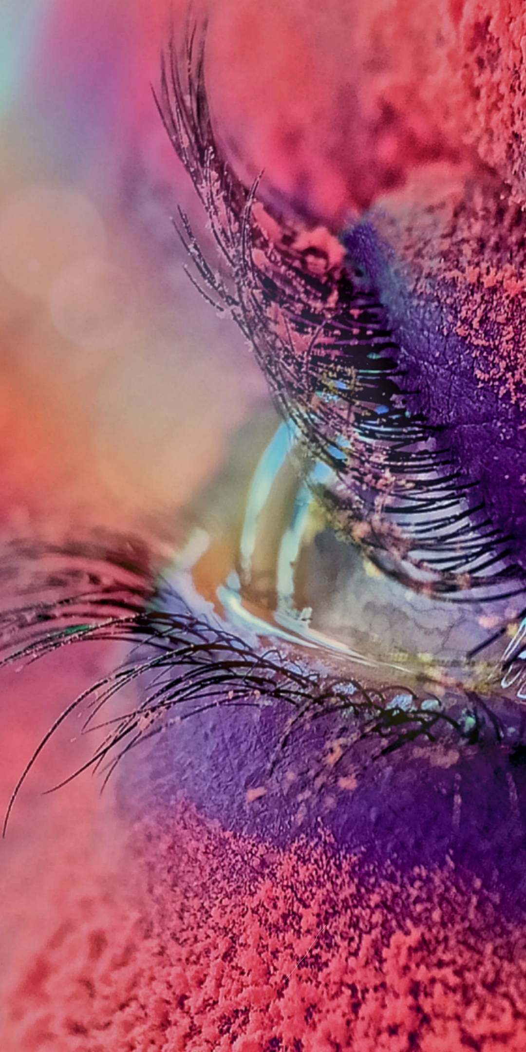 Eyes, close up, colorful, 1080x2160 wallpaper