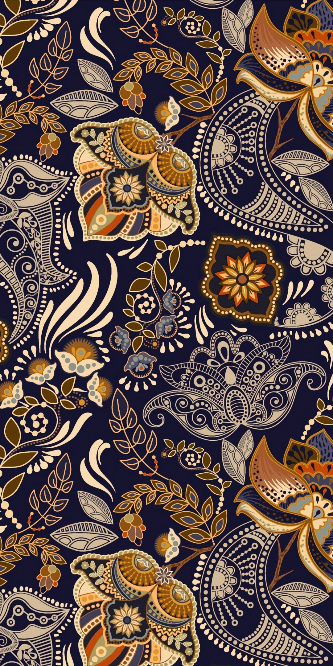 Ornament, pattern, flowers, abstraction, 1080x2160 wallpaper