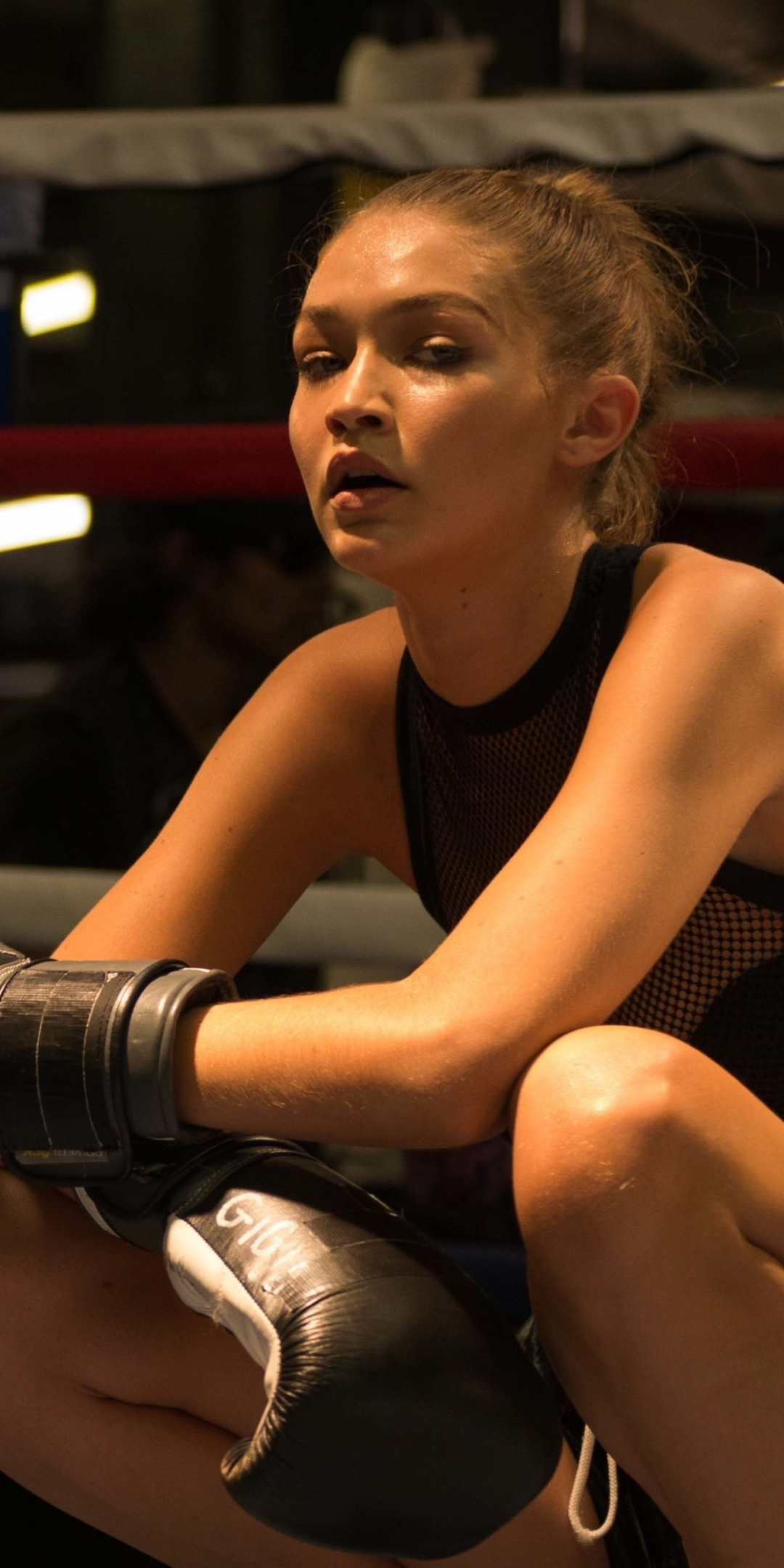 Gigi Hadid, Stuart Weitzman X, photoshoot, boxing, 1080x2160 wallpaper