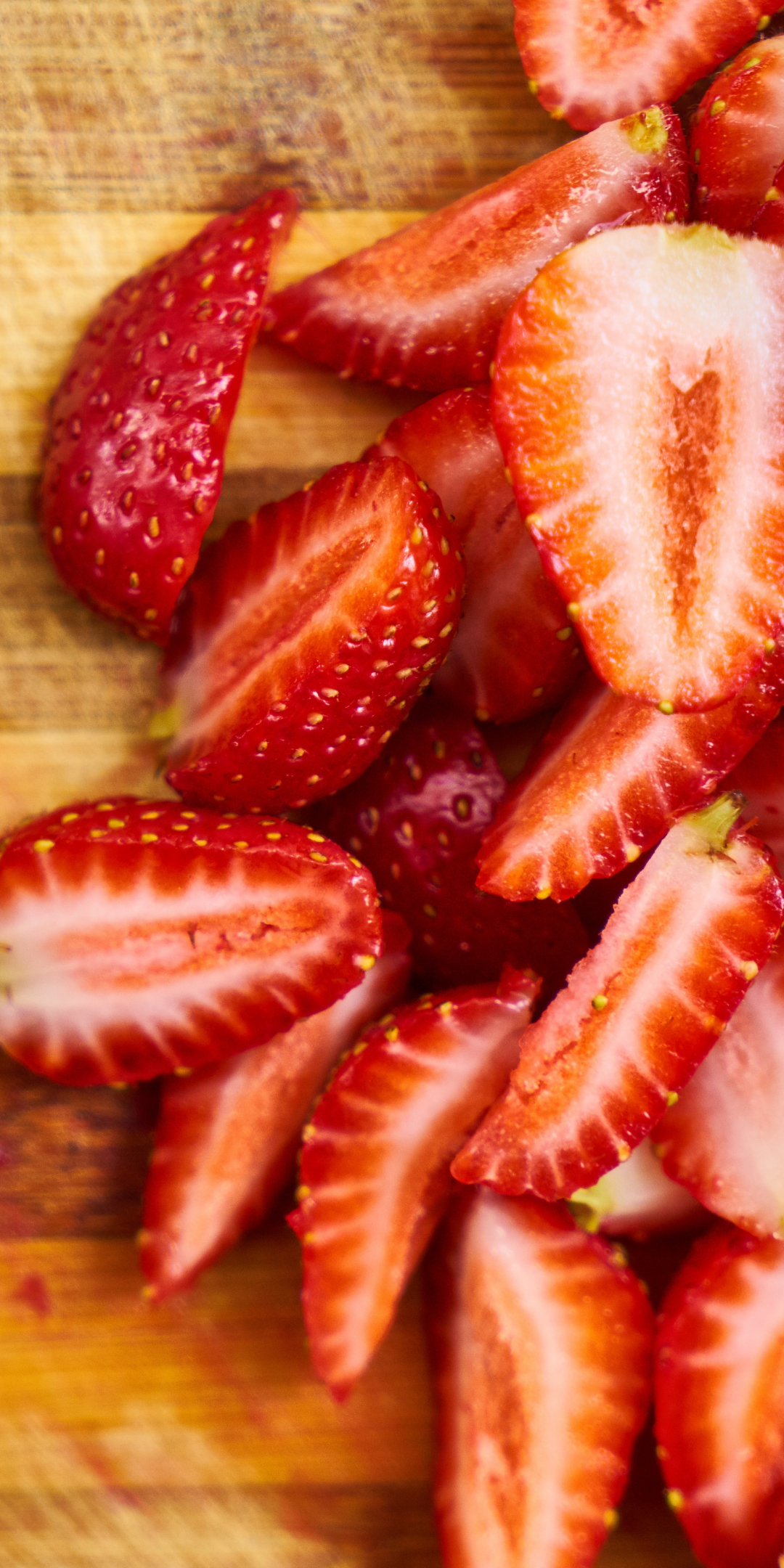 Strawberry, slices, fresh, fruits, red, 1080x2160 wallpaper