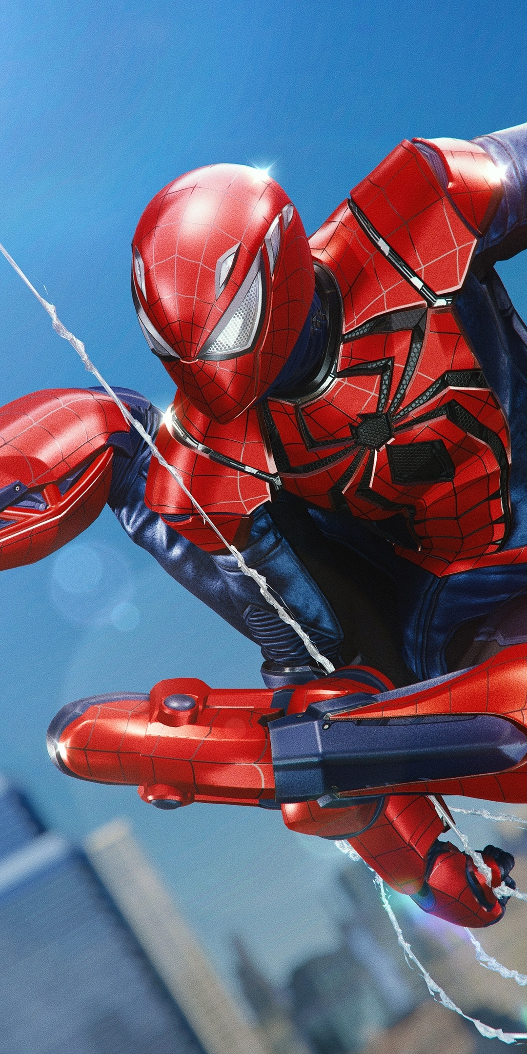 Spider-man, PS4, Aaron Aikman armor, swing, video game, 1080x2160 wallpaper