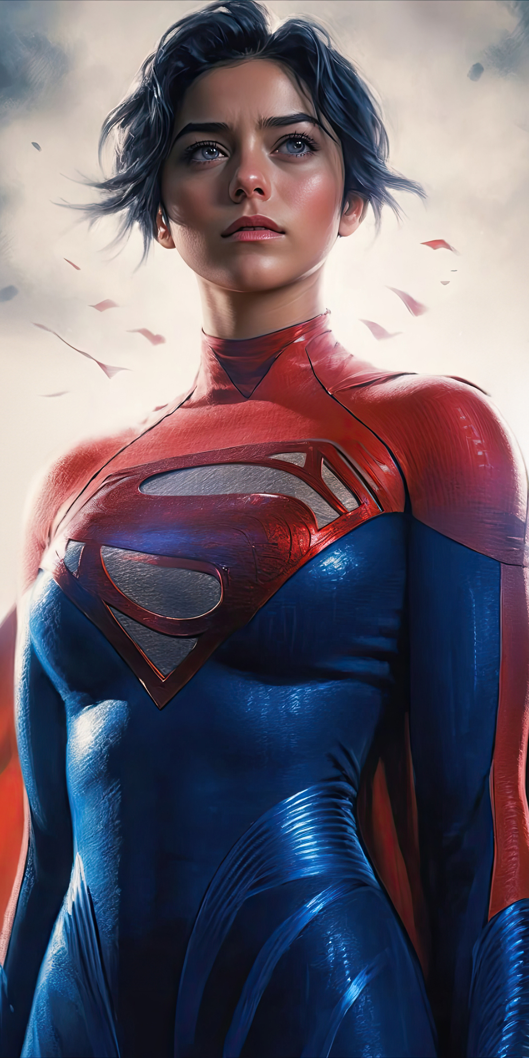 Powerful supergirl, superman's cousin, art, 1080x2160 wallpaper