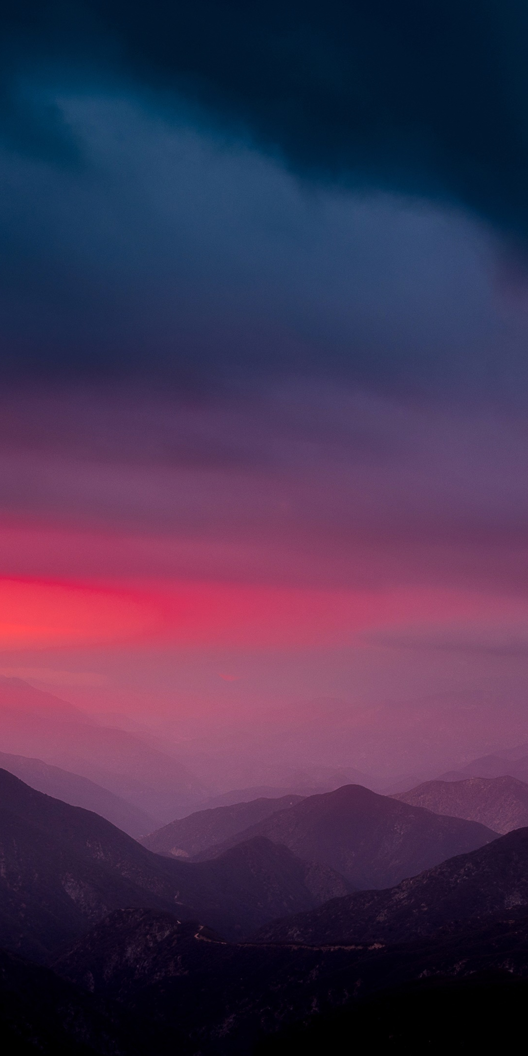 Horizon, sunset, mountains, dark, 1080x2160 wallpaper