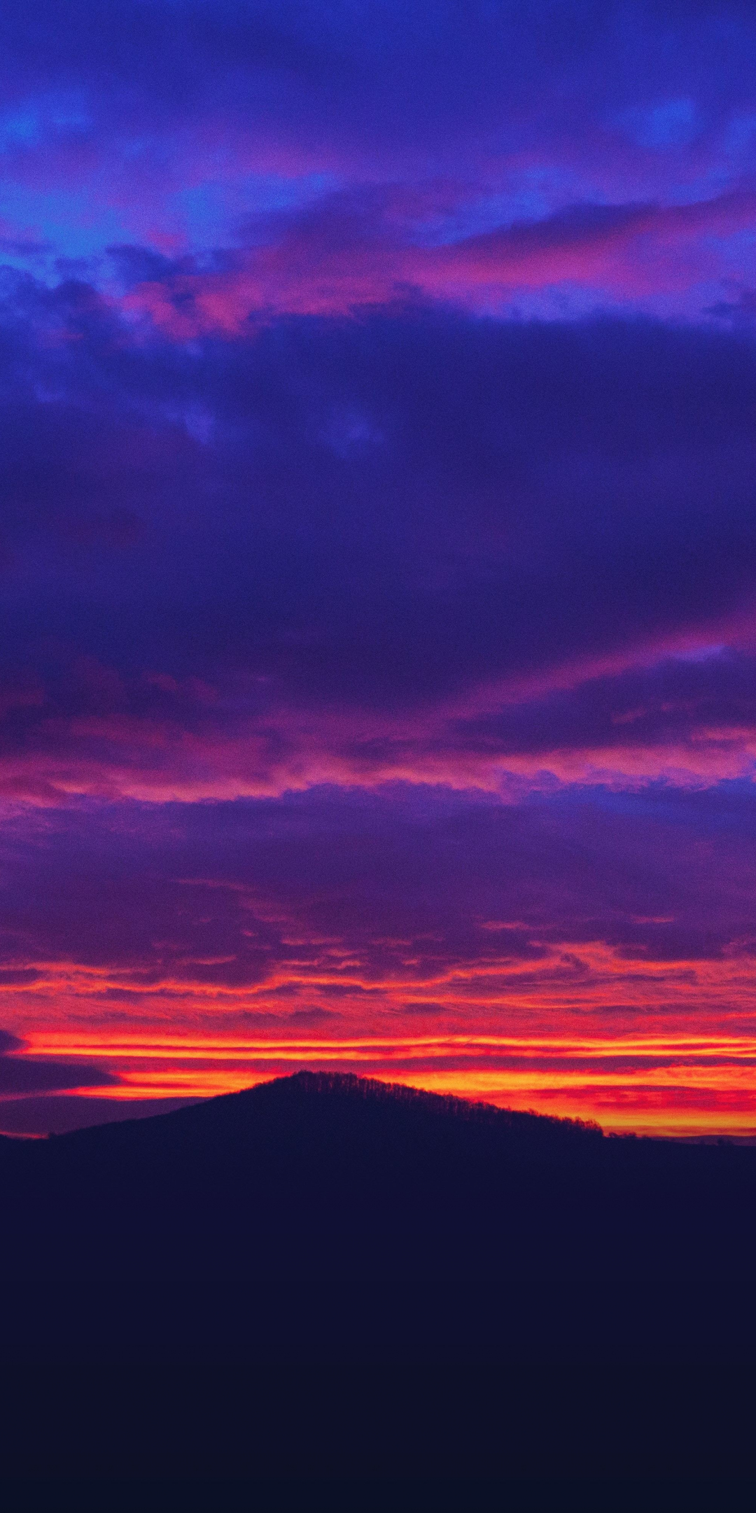 Mountains, sunset, sky, clouds, 1080x2160 wallpaper