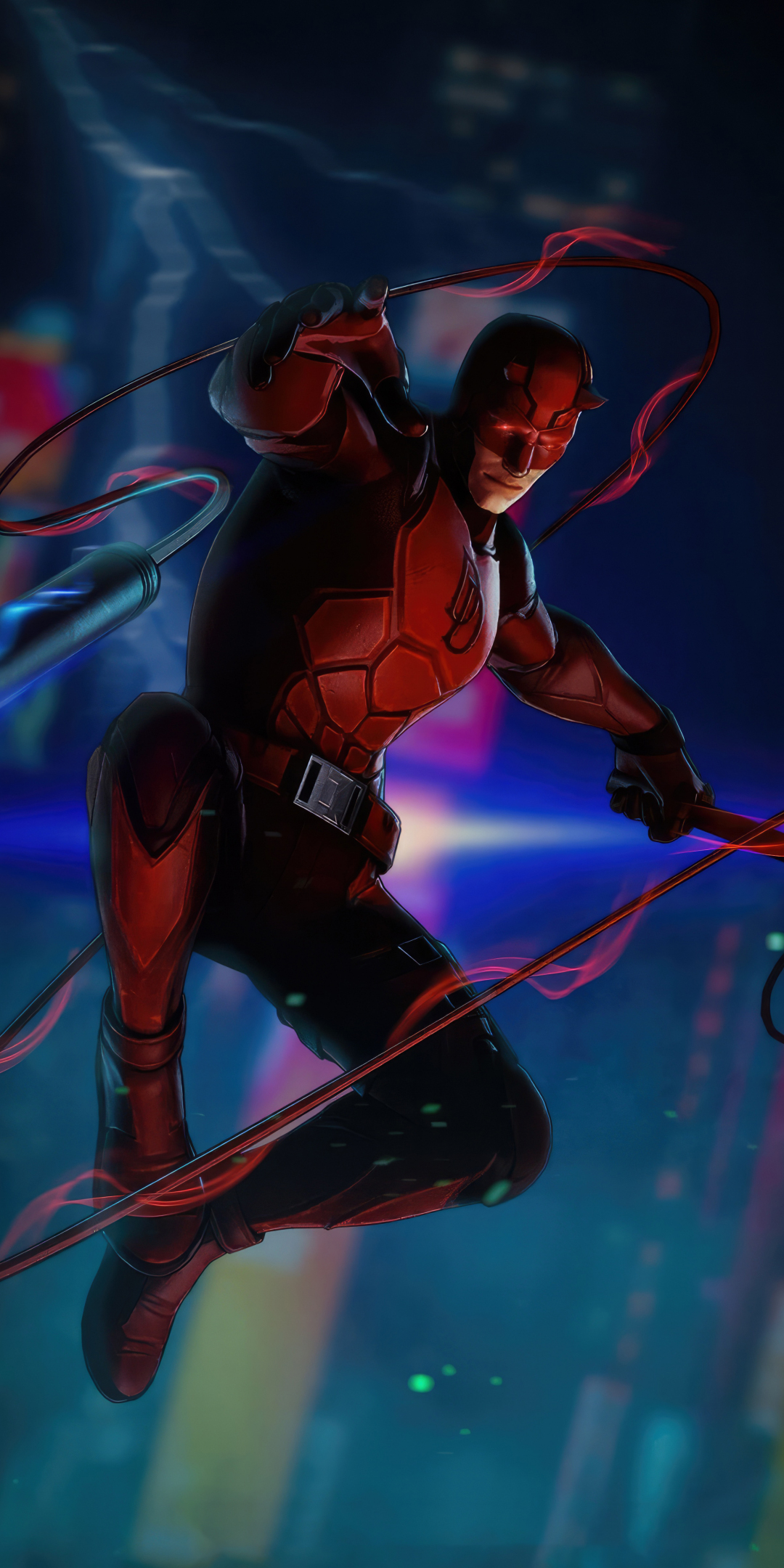 Daredevil, a city guardian, fighting-mode on, superhero, 1080x2160 wallpaper
