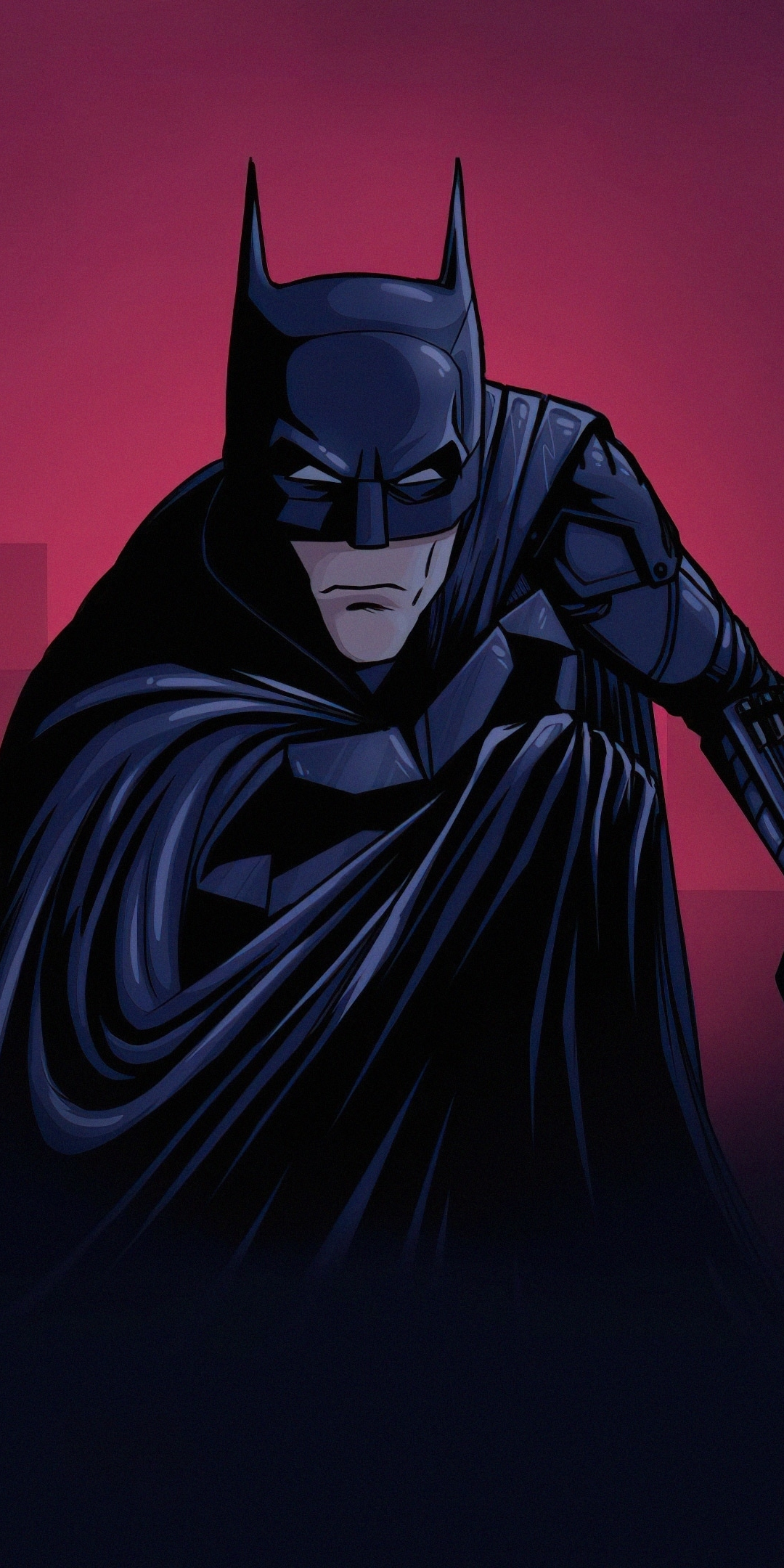 Comic art, serious batman, superhero, 1080x2160 wallpaper