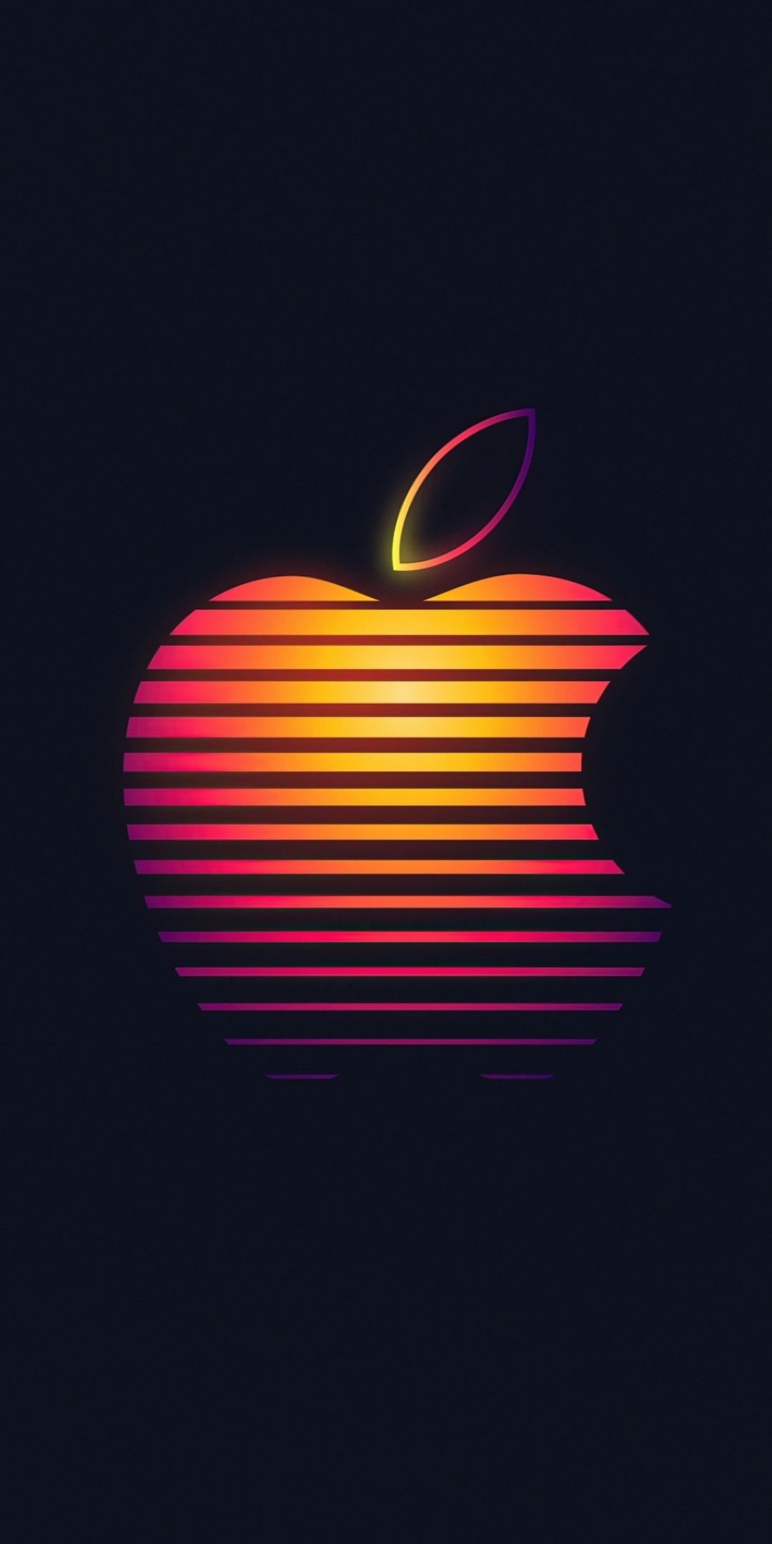 Apple, glowing logo, minimal, 1080x2160 wallpaper