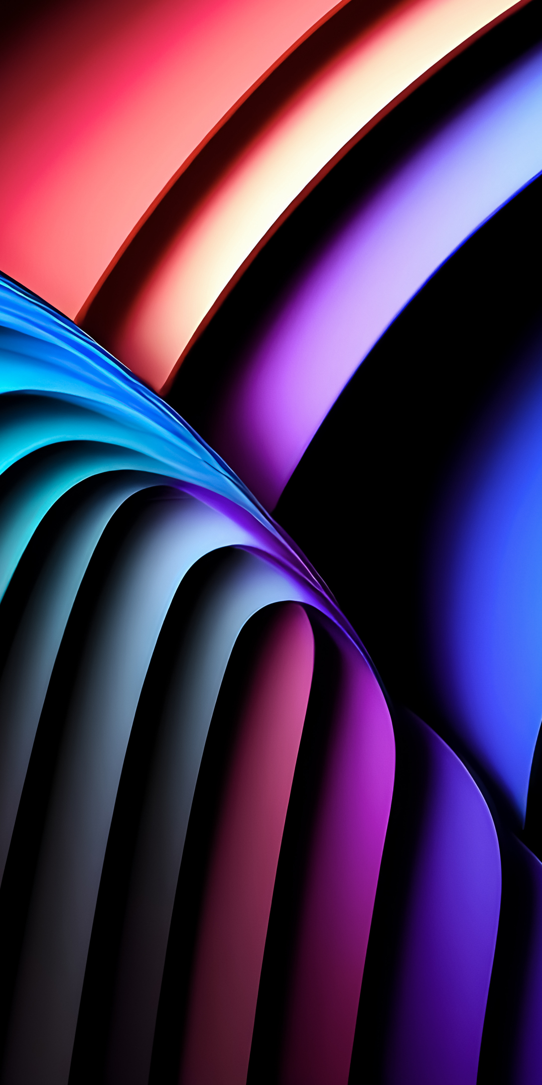 Digital shape, curvy stripes, abstract, 1080x2160 wallpaper