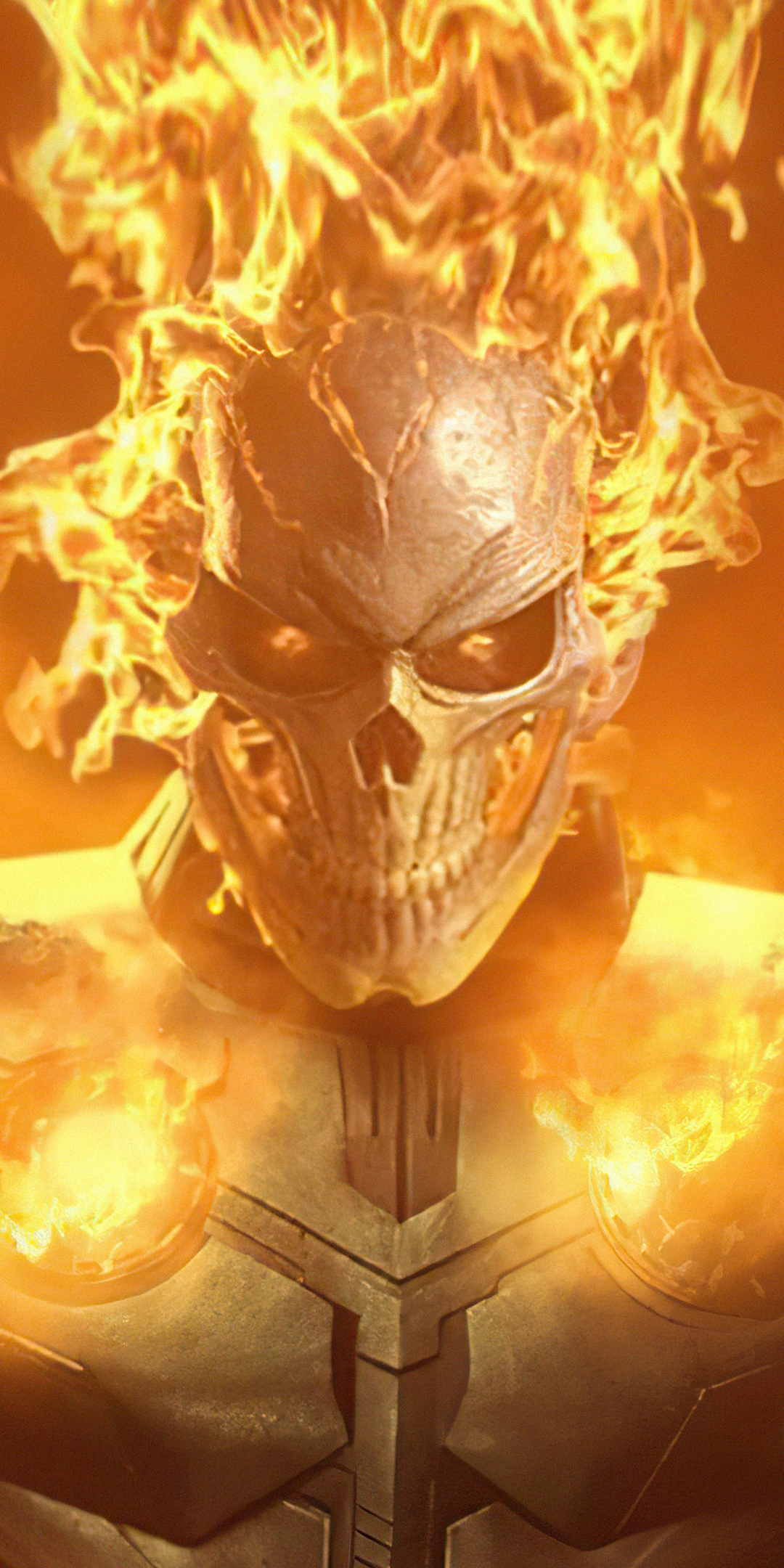 Ghost Rider, fire flames, superhero, 1080x2160 wallpaper