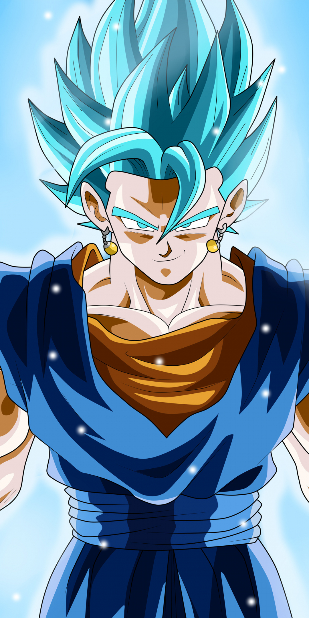 Attitude, Vegito, Dragon Ball Super, blue hair, 1080x2160 wallpaper