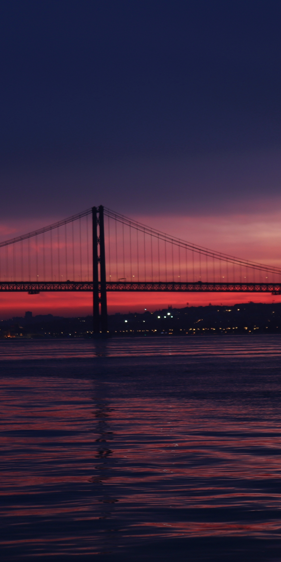 San Francisco's Golden Gate Bridge, bridge, night, sunset, sea, 1080x2160 wallpaper
