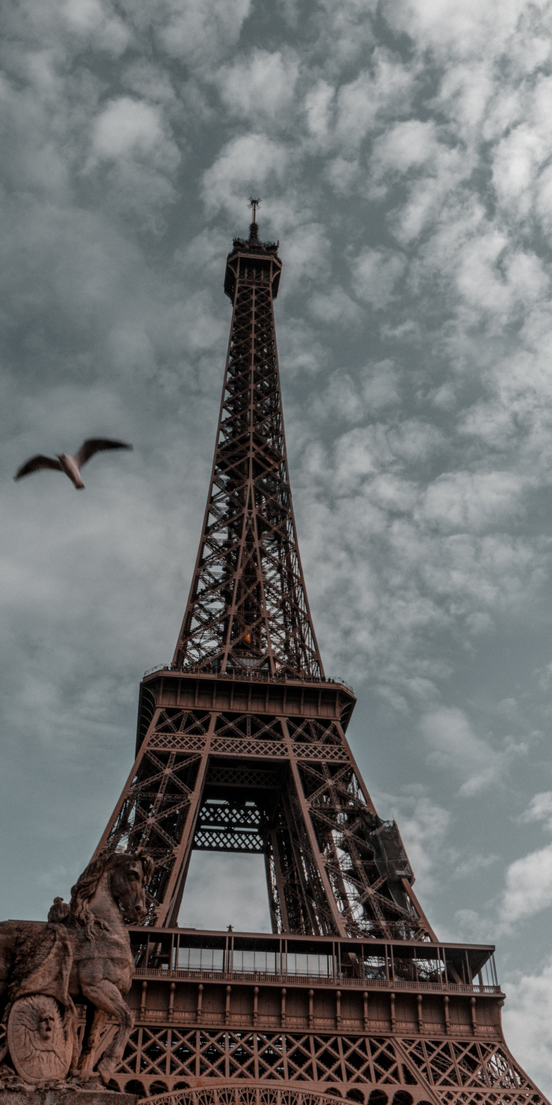 Eiffel tower, Paris, sky, architecture, 1080x2160 wallpaper
