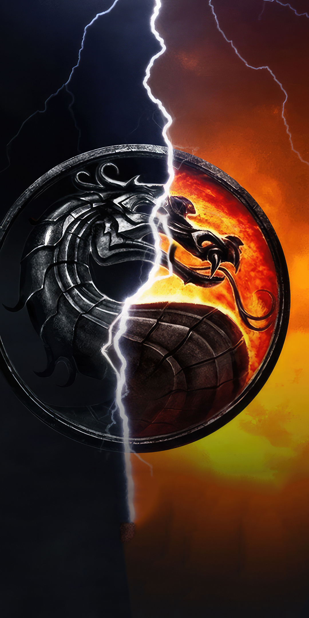 Mortal Kombat 1, mobile game logo, dragon, 1080x2160 wallpaper