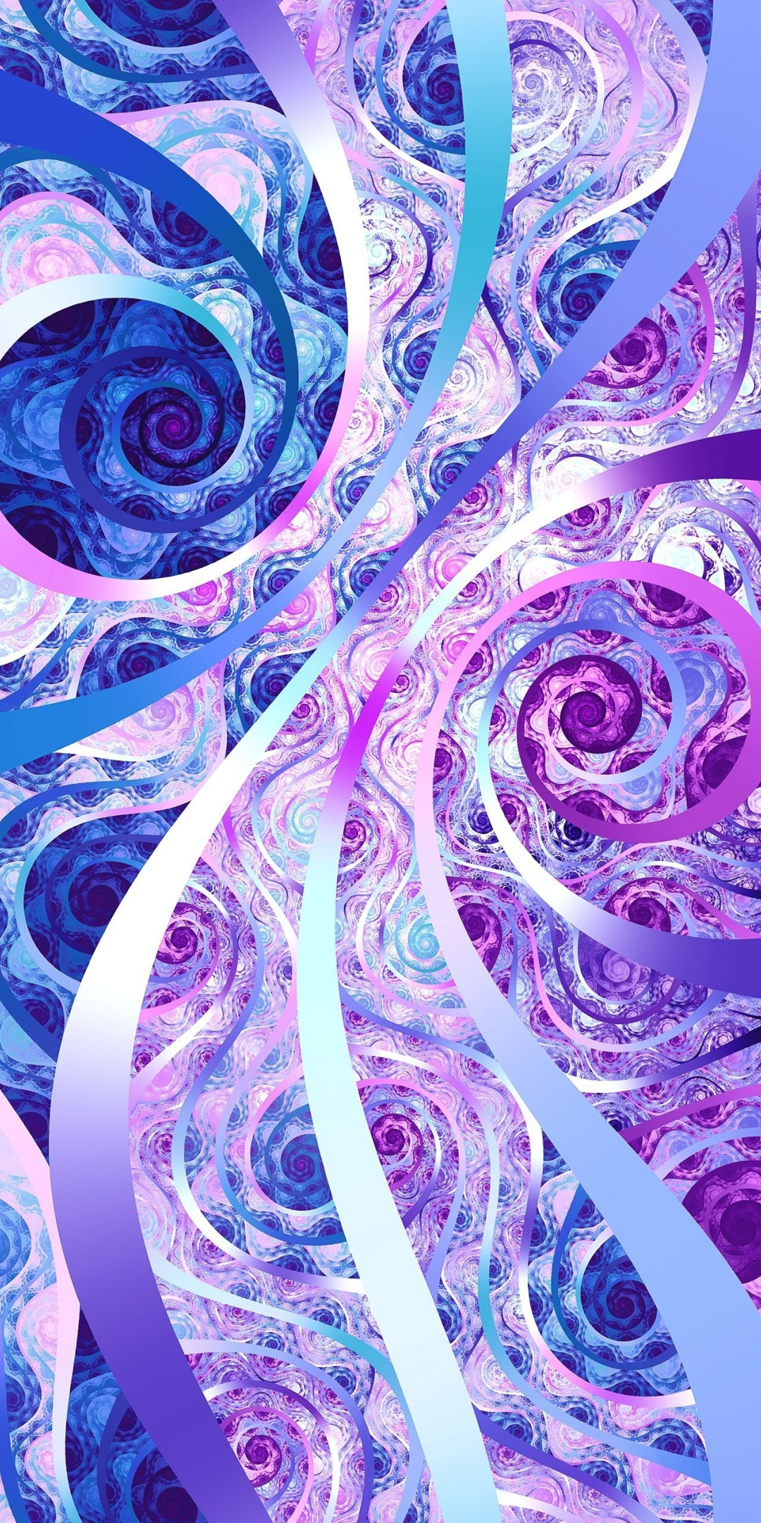 Swirl, blue, ribbon, fractal, art, 1080x2160 wallpaper
