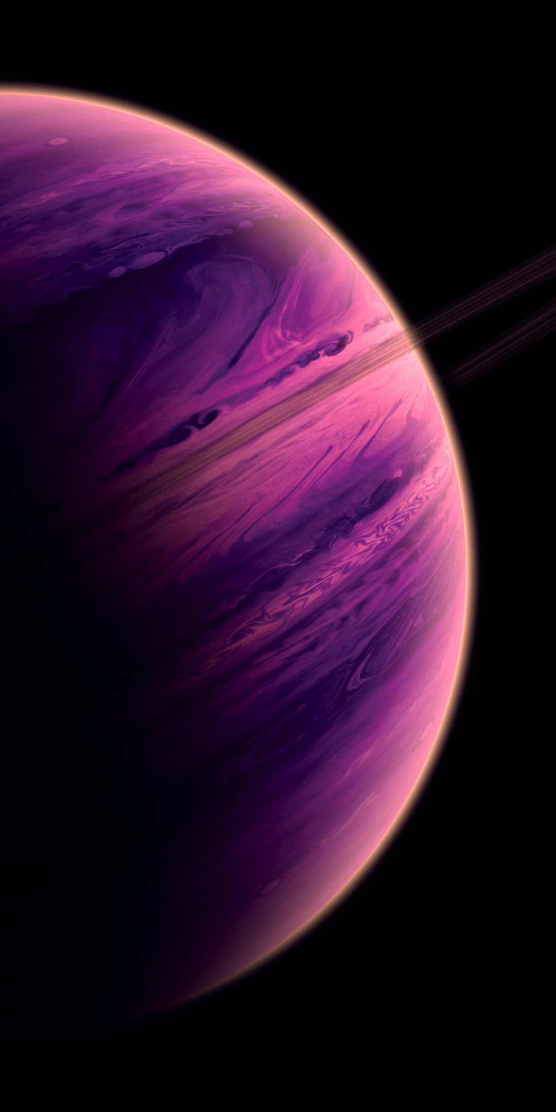 Planet purple, space, fantasy, art, 1080x2160 wallpaper
