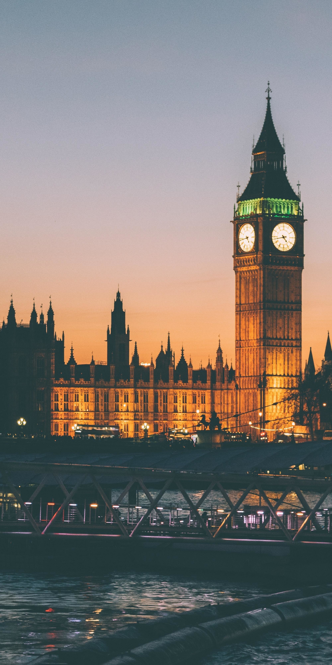 Clock tower, architecture, Big Ben, London, Night, 1080x2160 wallpaper