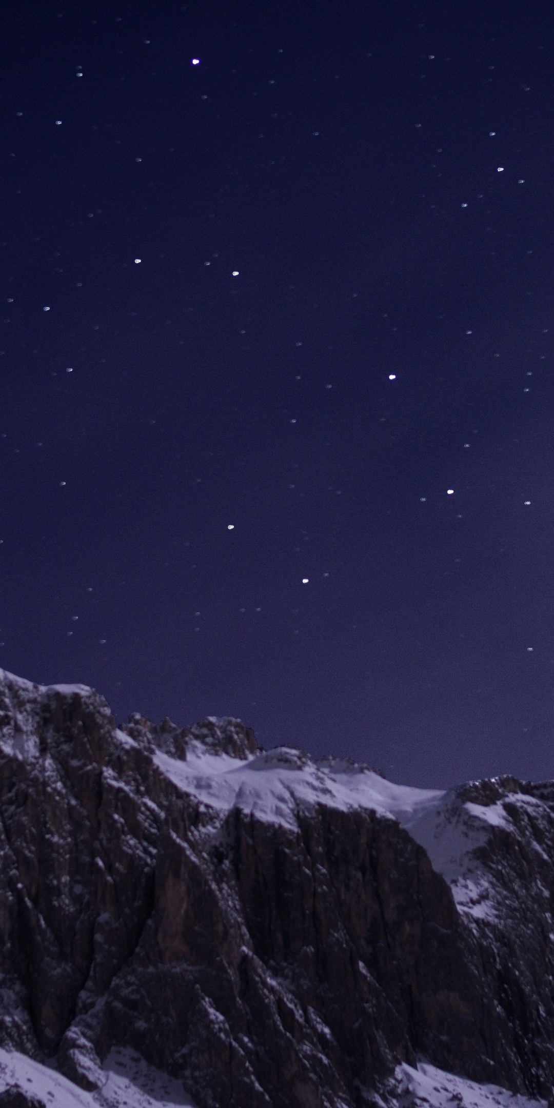 Alpine, mountains, blue sky, night, 1080x2160 wallpaper
