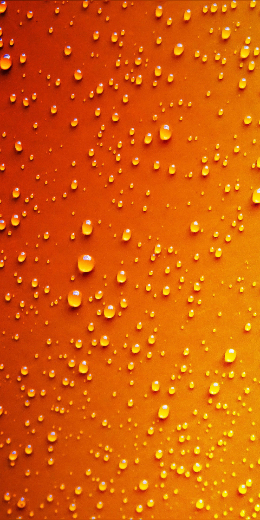 Red yellow surface, dew drop, wet surface, 1080x2160 wallpaper
