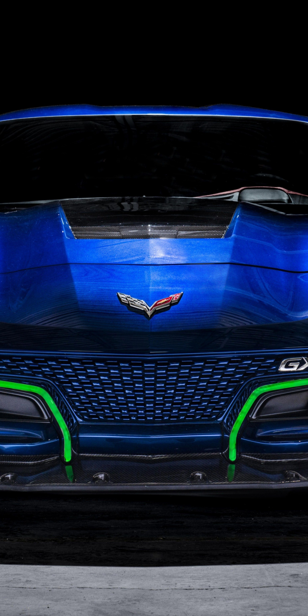 Corvette Genovation GXE, front, sports car, 1080x2160 wallpaper