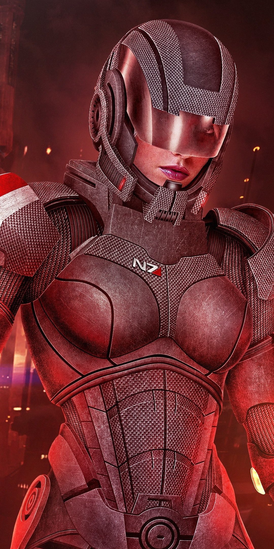 Female shepard sentinel, Mass Effect: Andromeda, 1080x2160 wallpaper