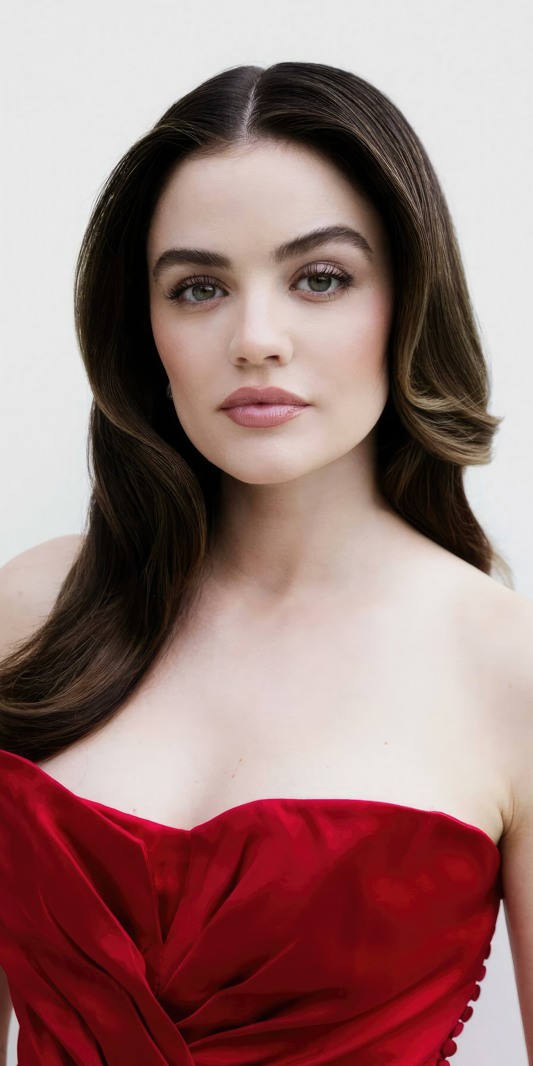 2024 Lucy Hale, beautiful actress, red dress, 1080x2160 wallpaper