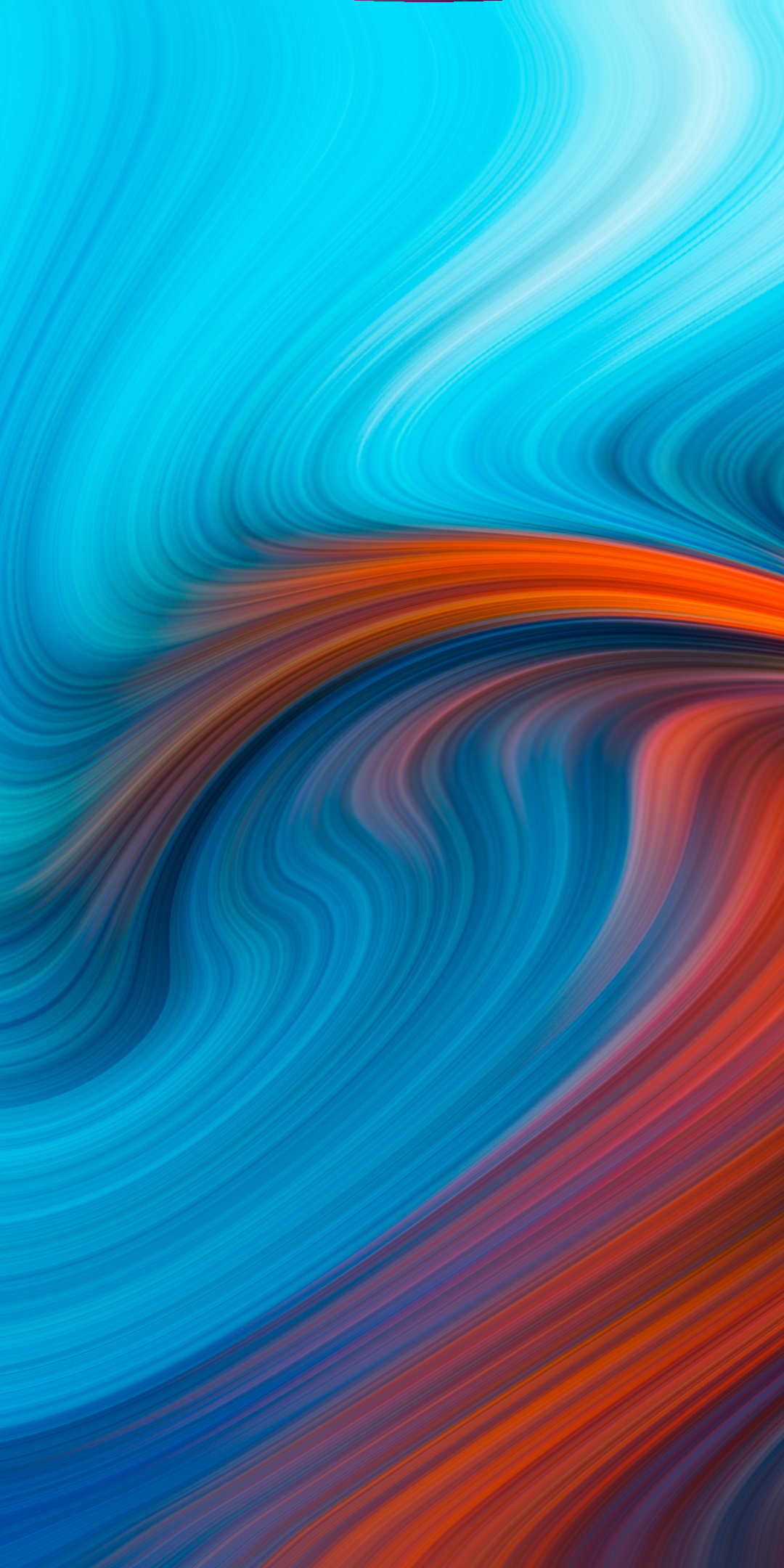 Blue orange swirl, pattern, abstraction, 1080x2160 wallpaper
