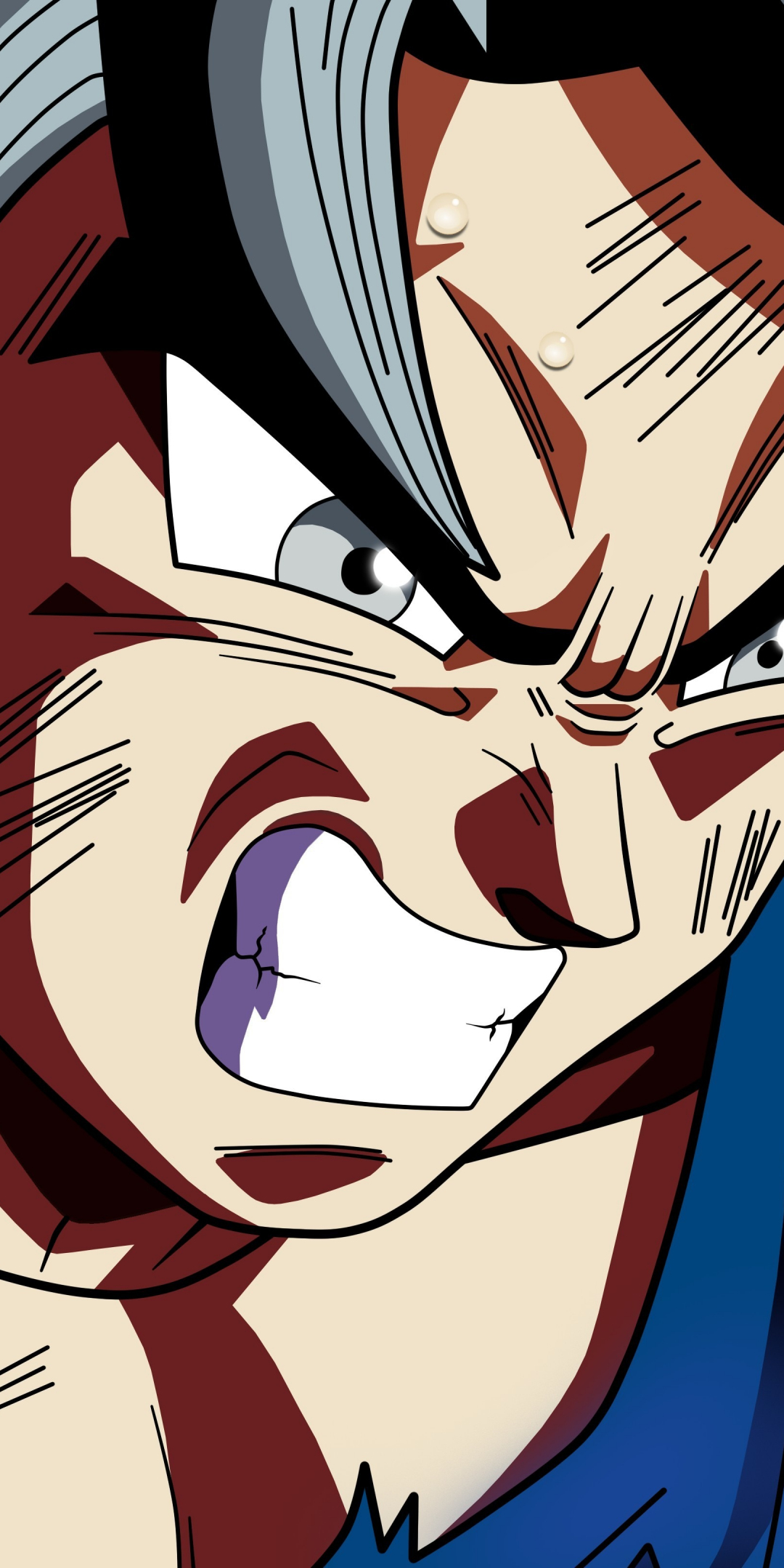 Goku, angry face, anime, dragon ball super, 1080x2160 wallpaper