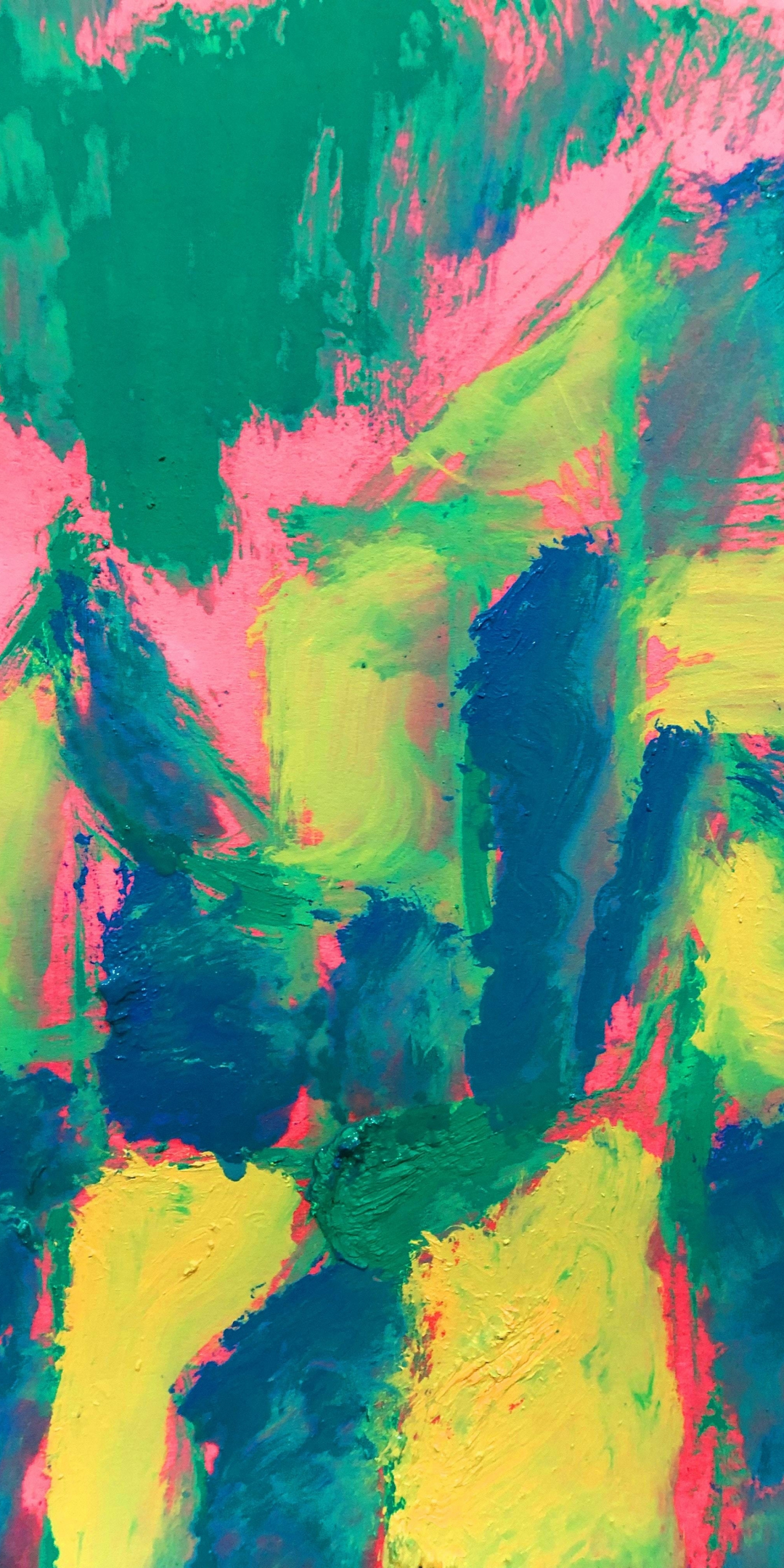 Brush marks, colorful, artwork, 1080x2160 wallpaper