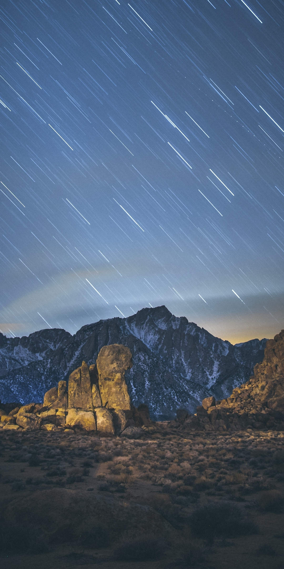 Download 1080x2160 Wallpaper Starry Sky Nature Landscape Mountains