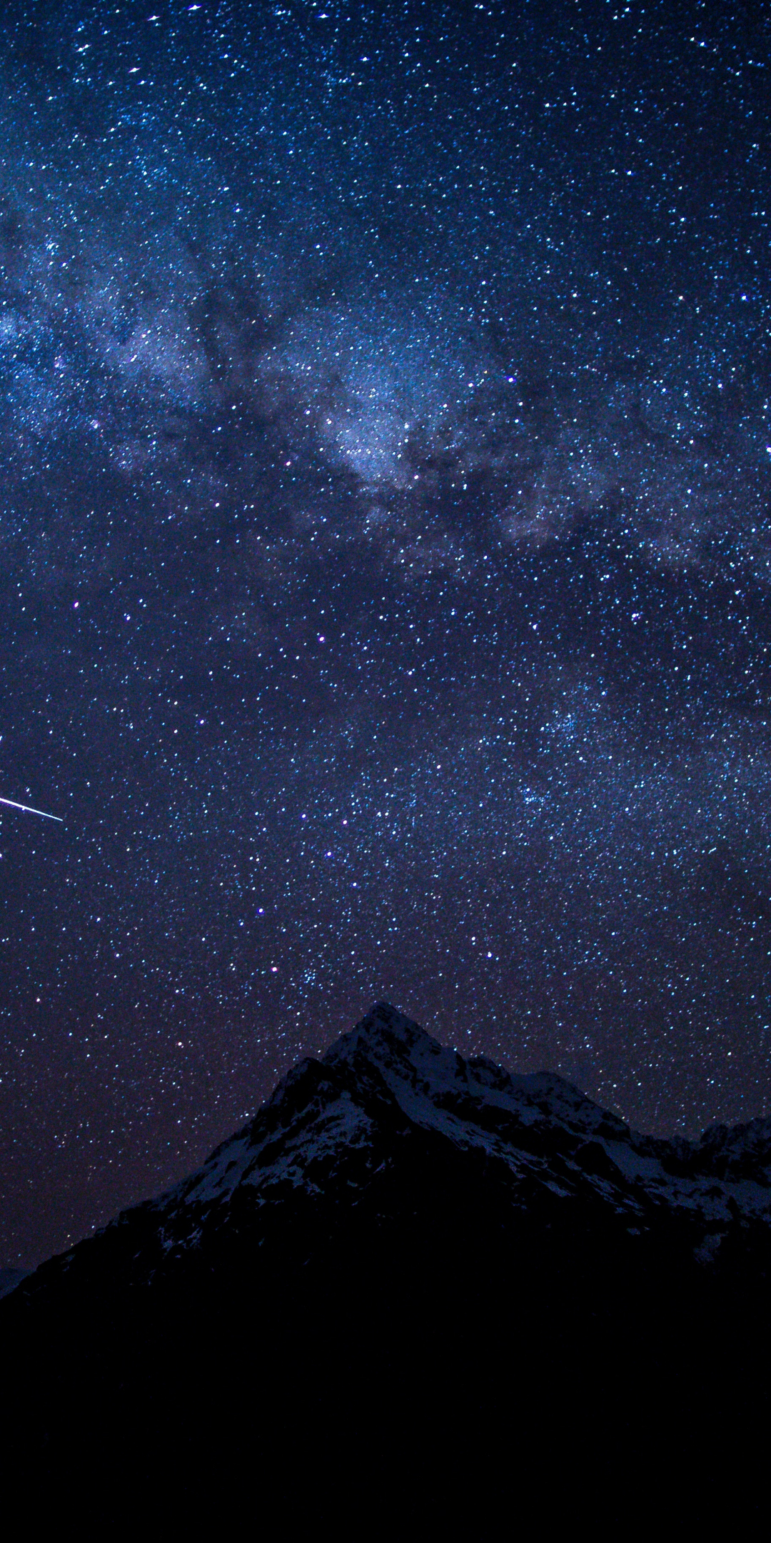 Starry sky, night, mountains, nature, 1080x2160 wallpaper